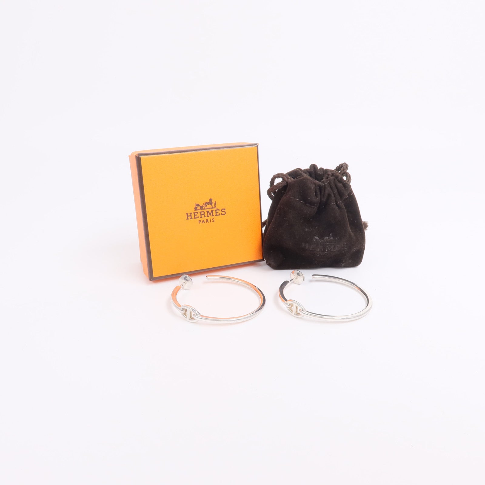 HERMES 925純銀Chaine d'Ancre Enchainee Earrings耳環