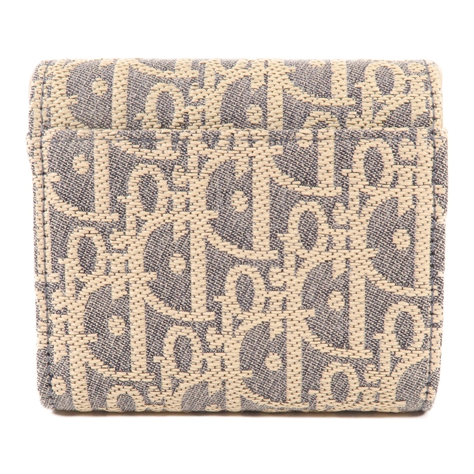 Dior 帆布Saddle Lotus金扣錢包