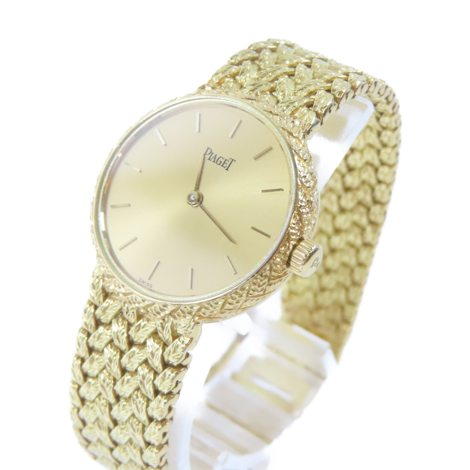 PIAGET Daniel Mink 18K黃金手錶石英機芯金色#13.25cm