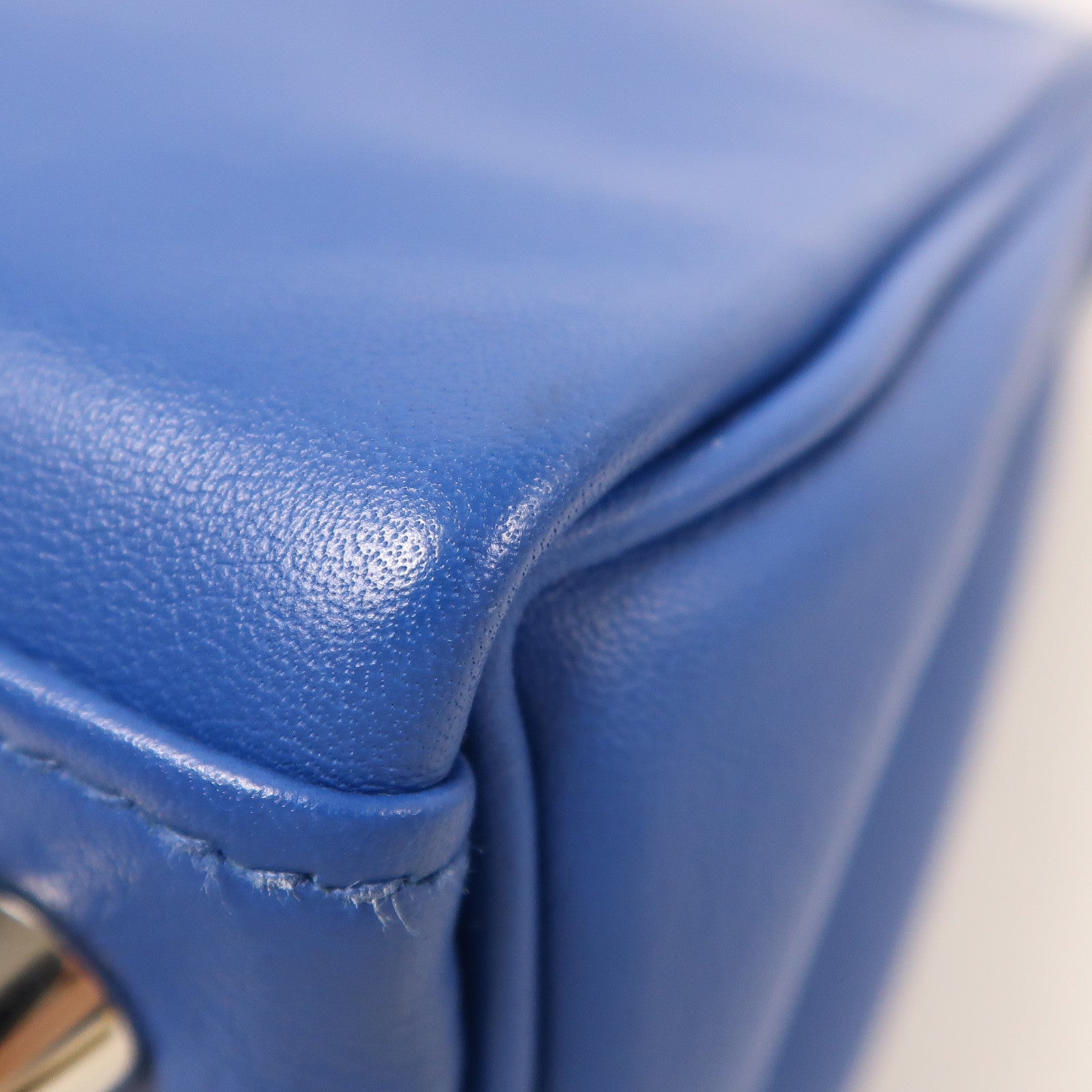 HERMES Swift皮革Kelly 25銀扣手挽肩背兩用袋Bleu France