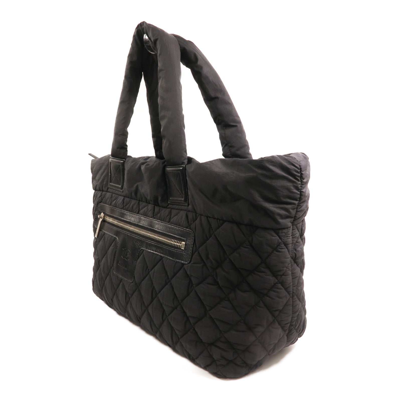CHANEL 尼龍Coco Cocoon銀扣手挽袋