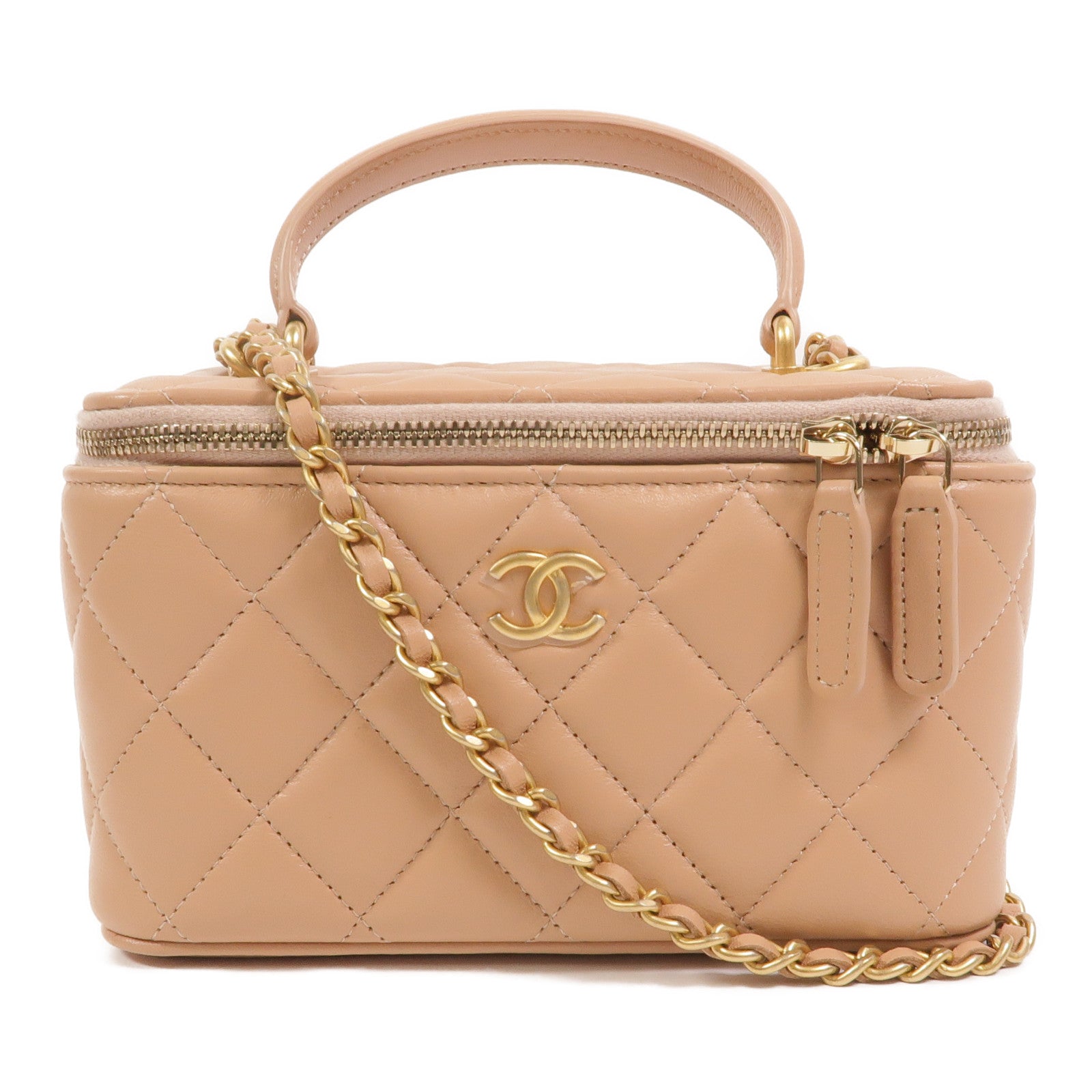 CHANEL 羊皮皮革Top Handle Vanity Case手挽肩背兩用袋