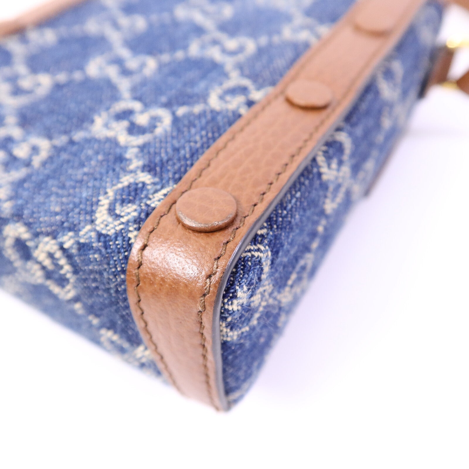 GUCCI 牛仔布/牛皮皮革1955 Horsebit肩背袋