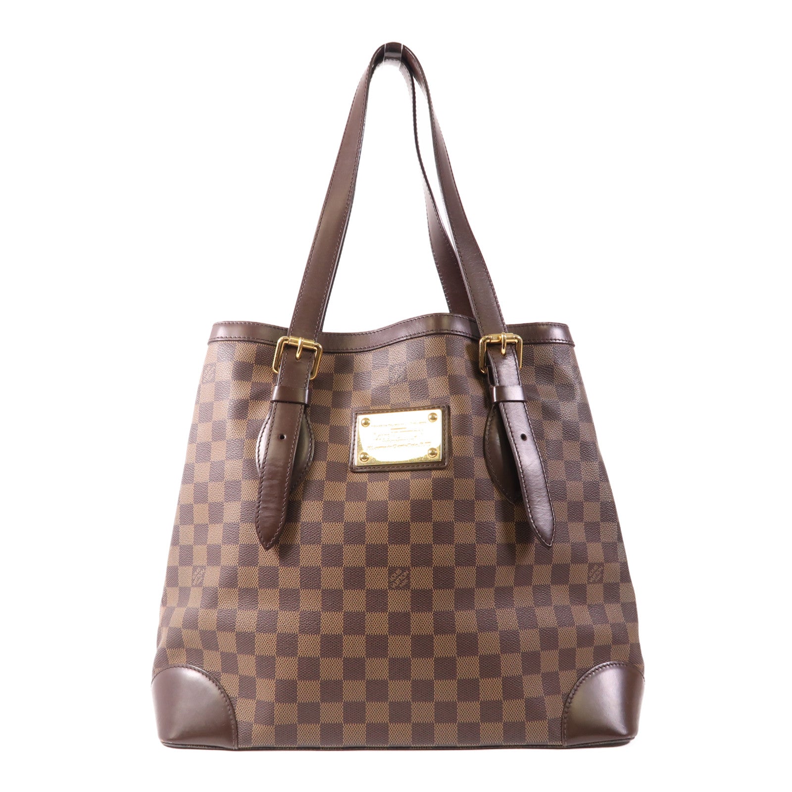 LOUIS VUITTON Damier Hampstead MM金扣手挽袋