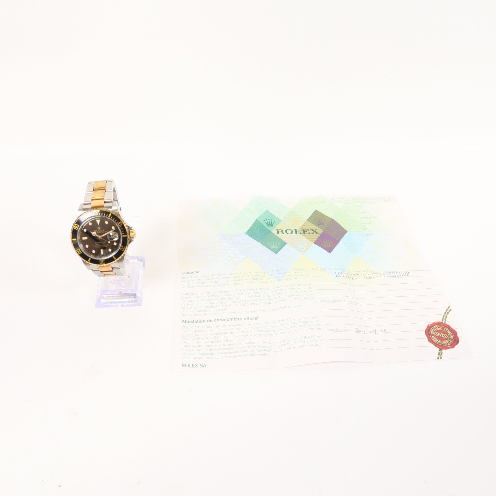 ROLEX Submariner18K黃金/不鏽鋼手錶自動機芯黑色
