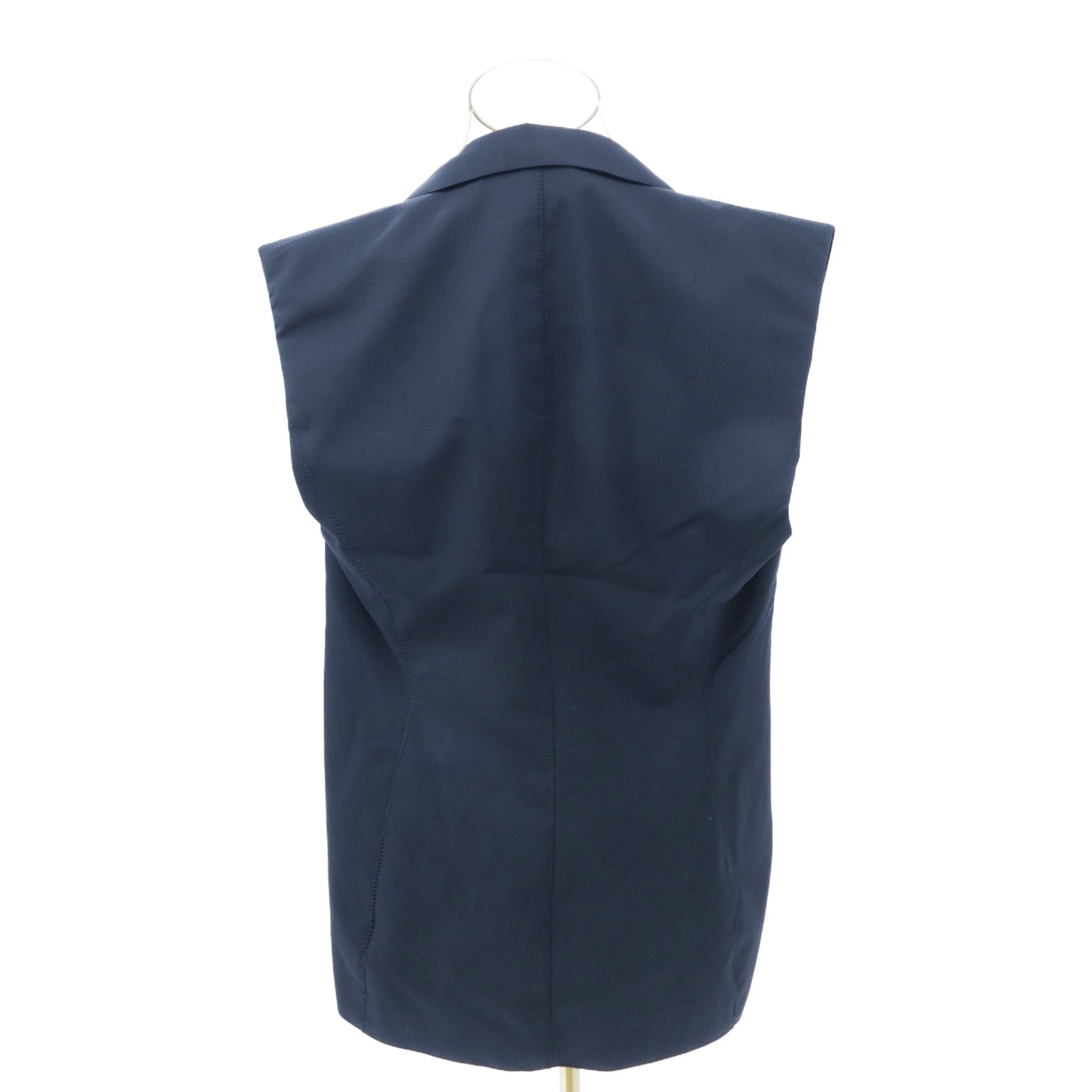 LOUIS VUITTON Wool/Silk Tie Detail Sleeveless Wrap Vest Blazer外套