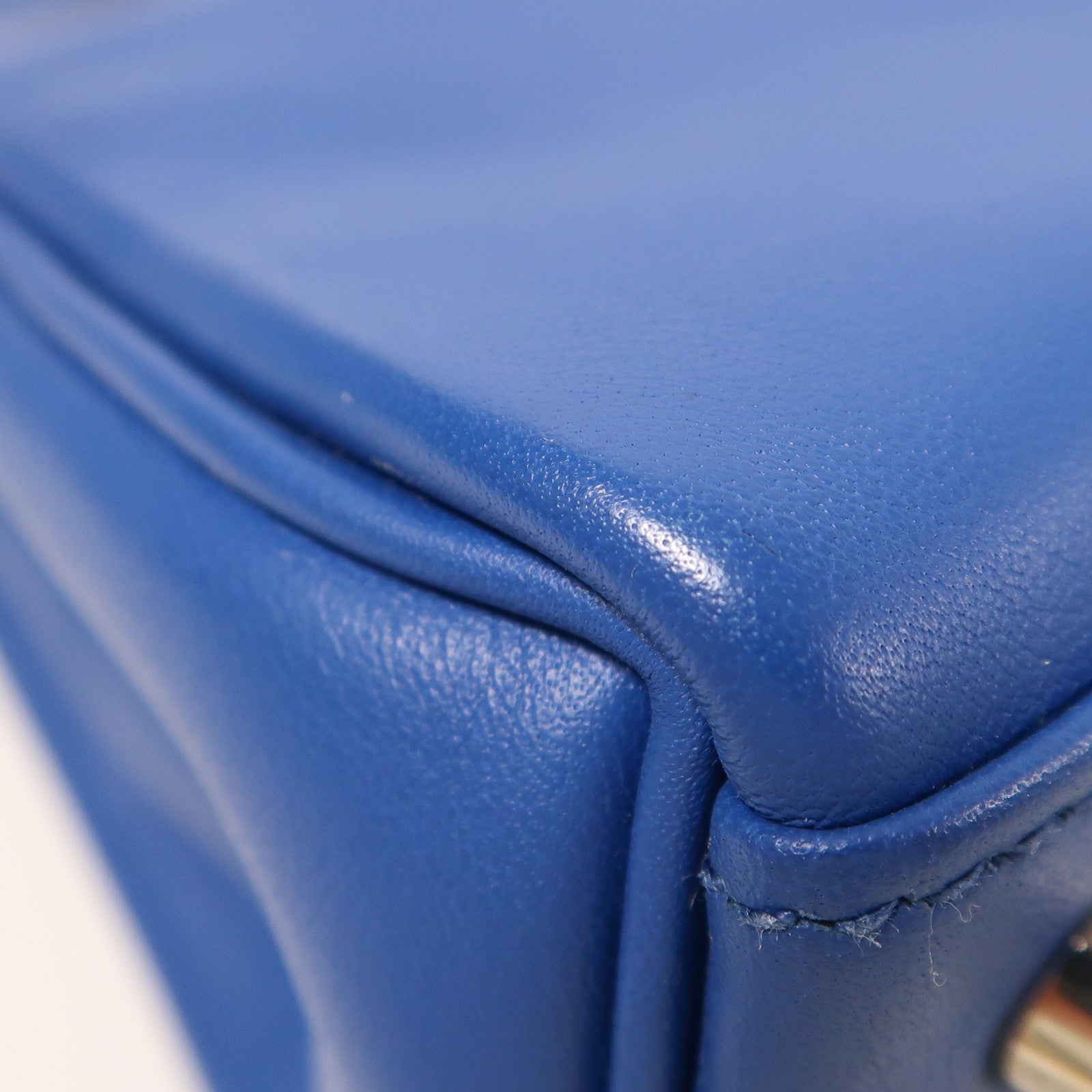 HERMES Swift皮革Kelly 25銀扣手挽肩背兩用袋Bleu France