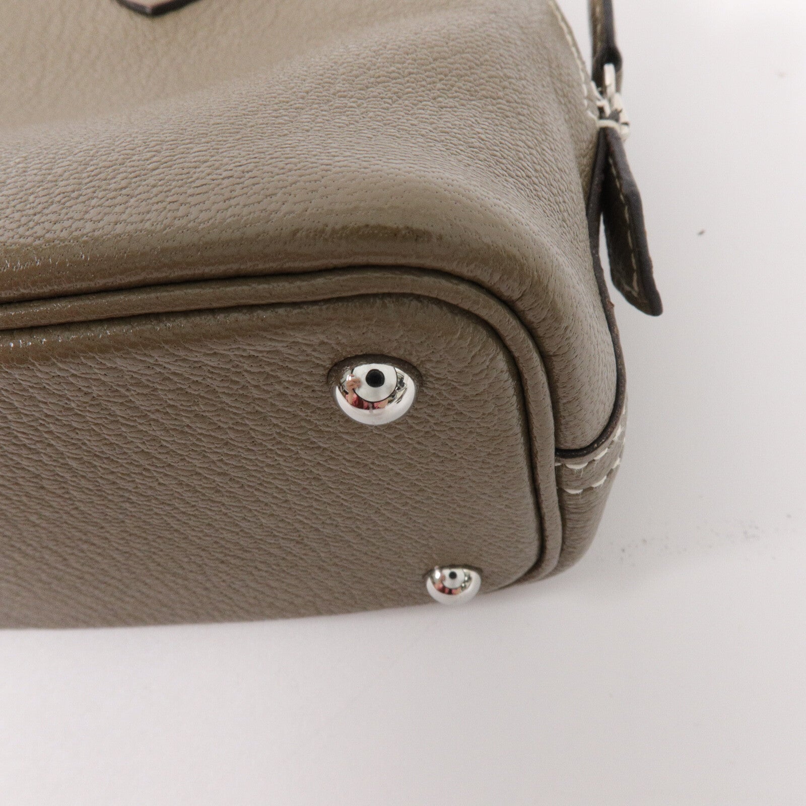HERMES Chevre皮革Mini Bolide手挽肩背兩用袋Etoupe