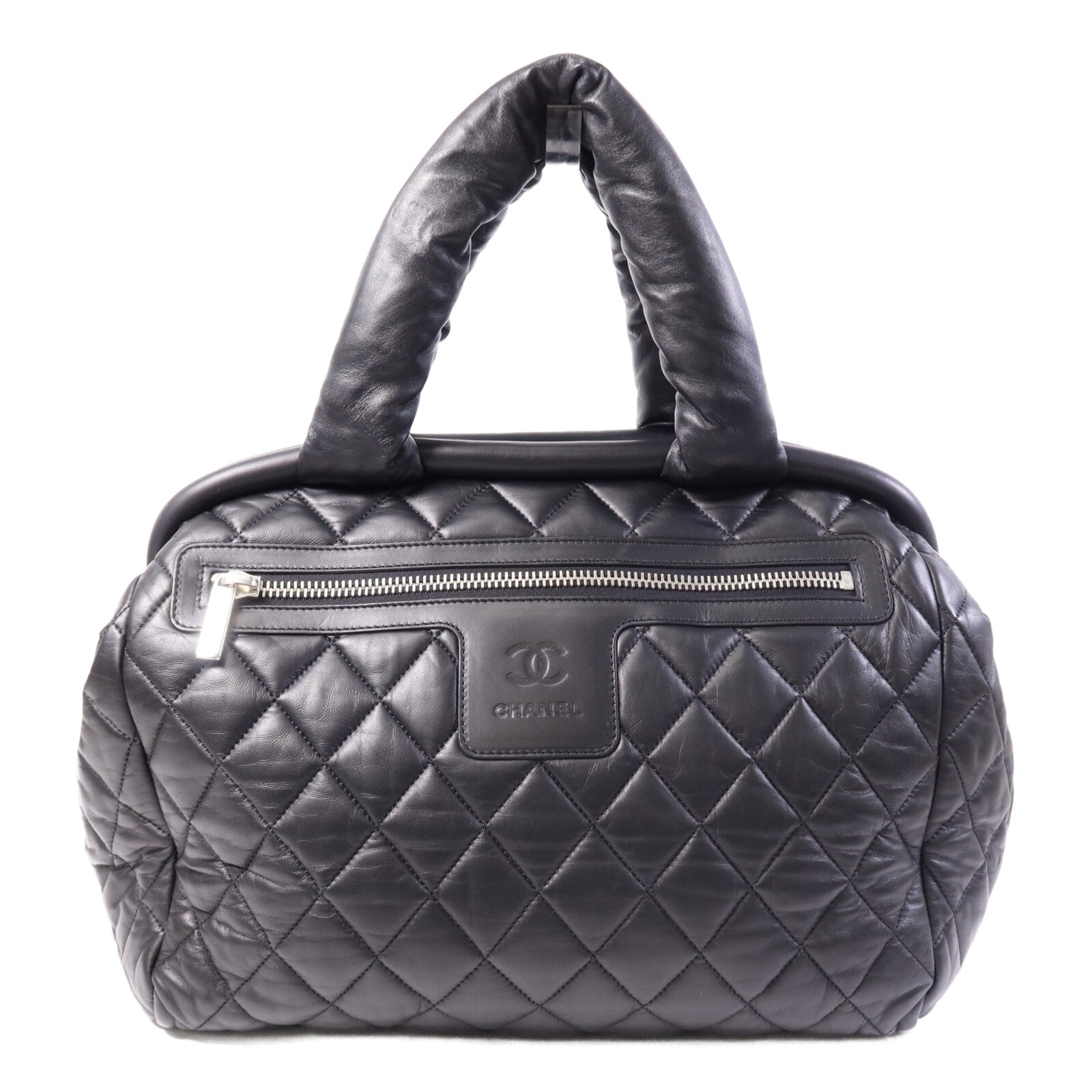 CHANEL 牛皮皮革Coco Cocoon銀扣手挽袋
