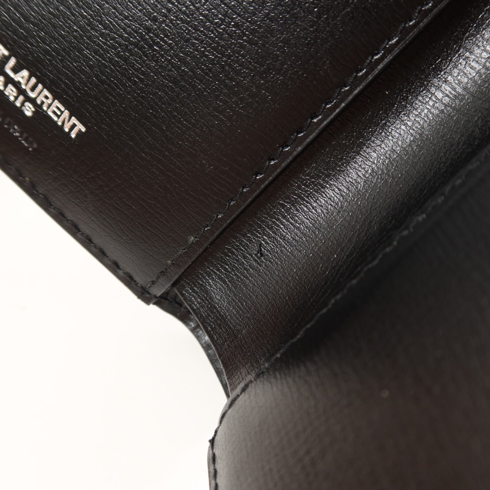 SAINT LAURENT 牛皮皮革Wallet銀扣錢包