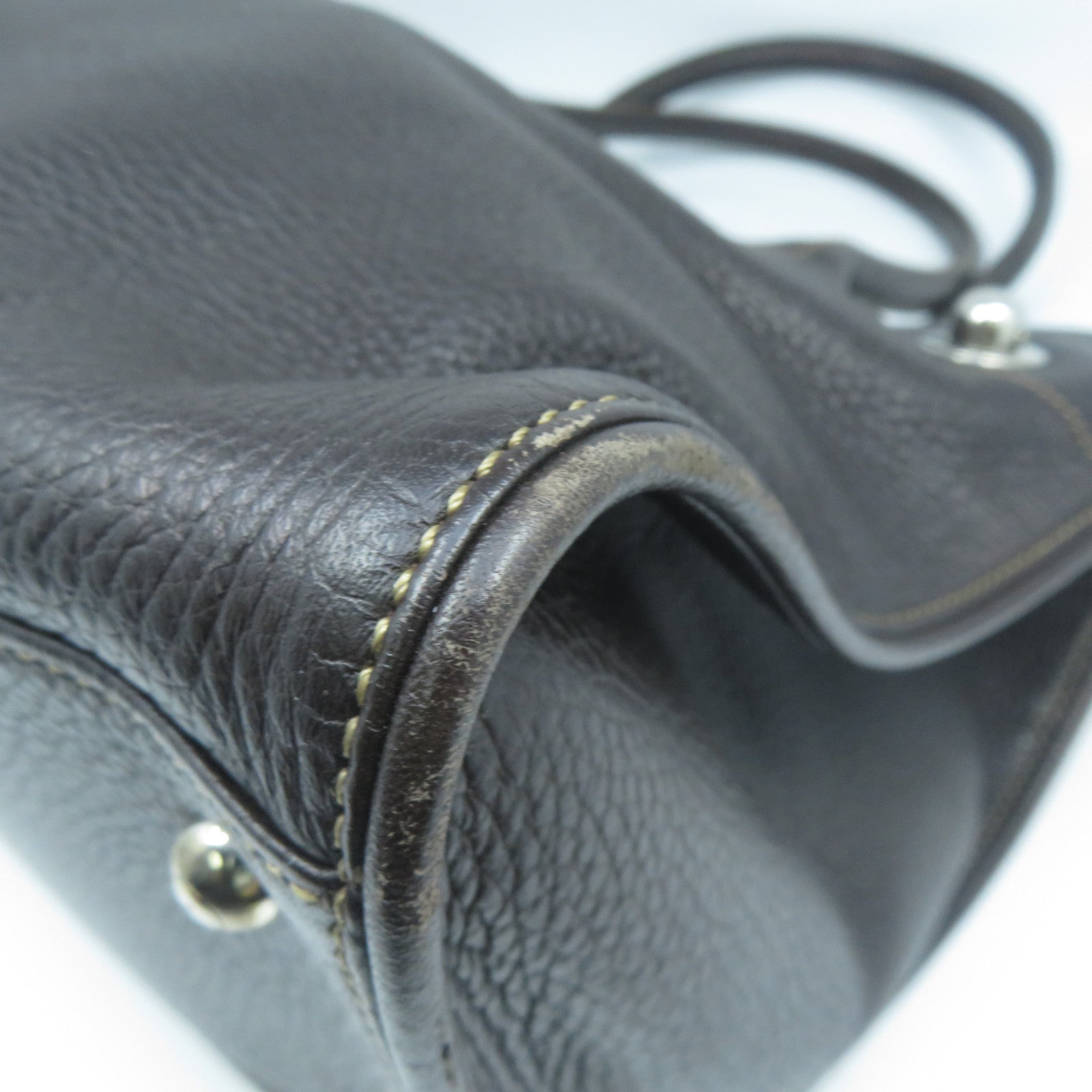 TOD’S 【清倉大減價】牛皮皮革Shoulder Bag銀扣肩背袋啡色