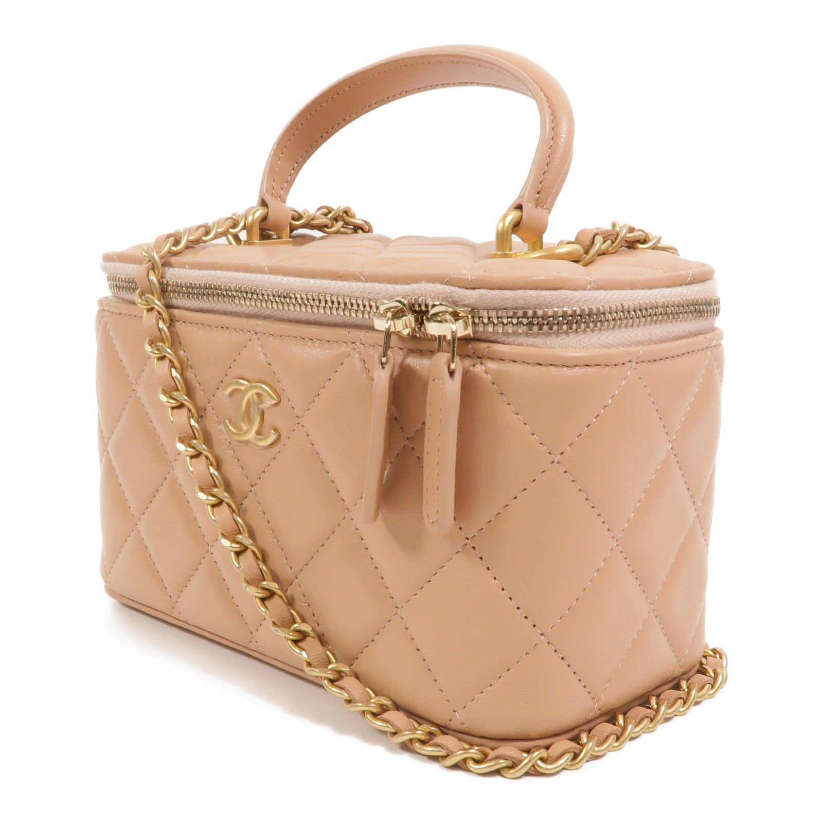 CHANEL 羊皮皮革Top Handle Vanity Case手挽肩背兩用袋