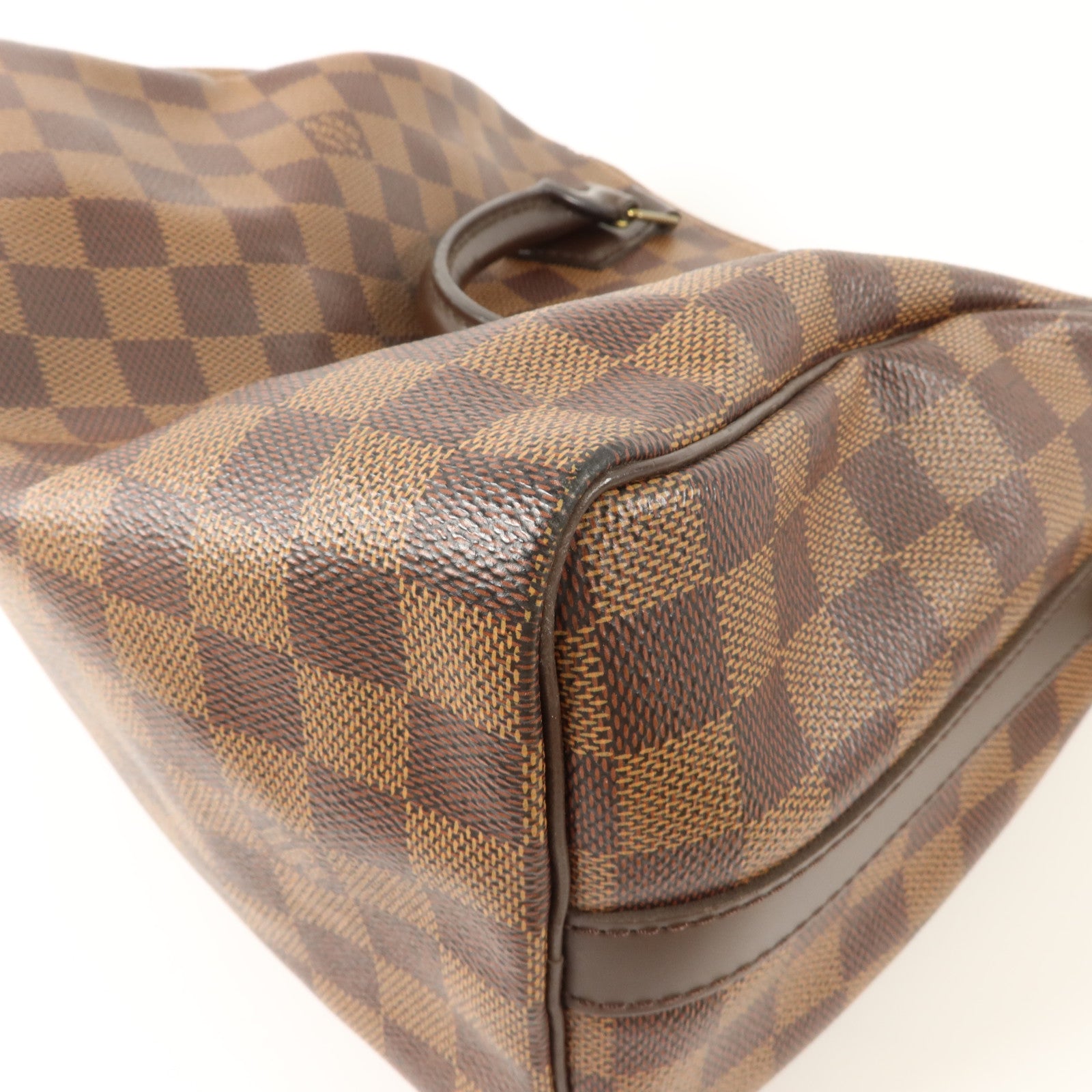 LOUIS VUITTON Damier Speedy Bandouliere 25金扣手挽肩背兩用袋棕色