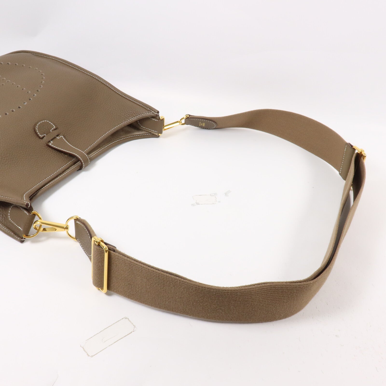 HERMES Clemence皮革Evelyne PM肩背袋Etoupe