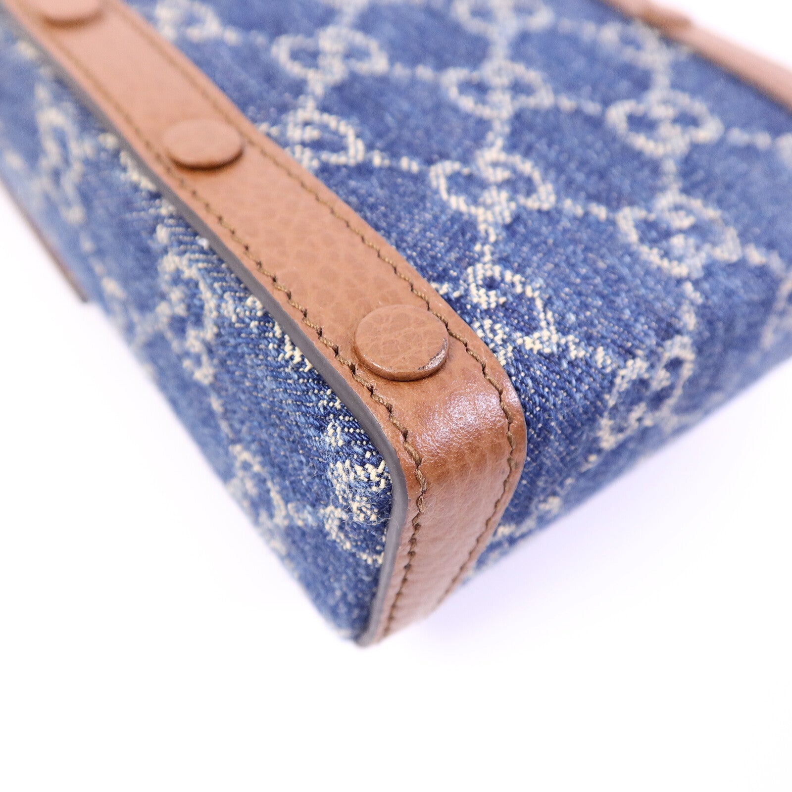 GUCCI 牛仔布/牛皮皮革1955 Horsebit肩背袋