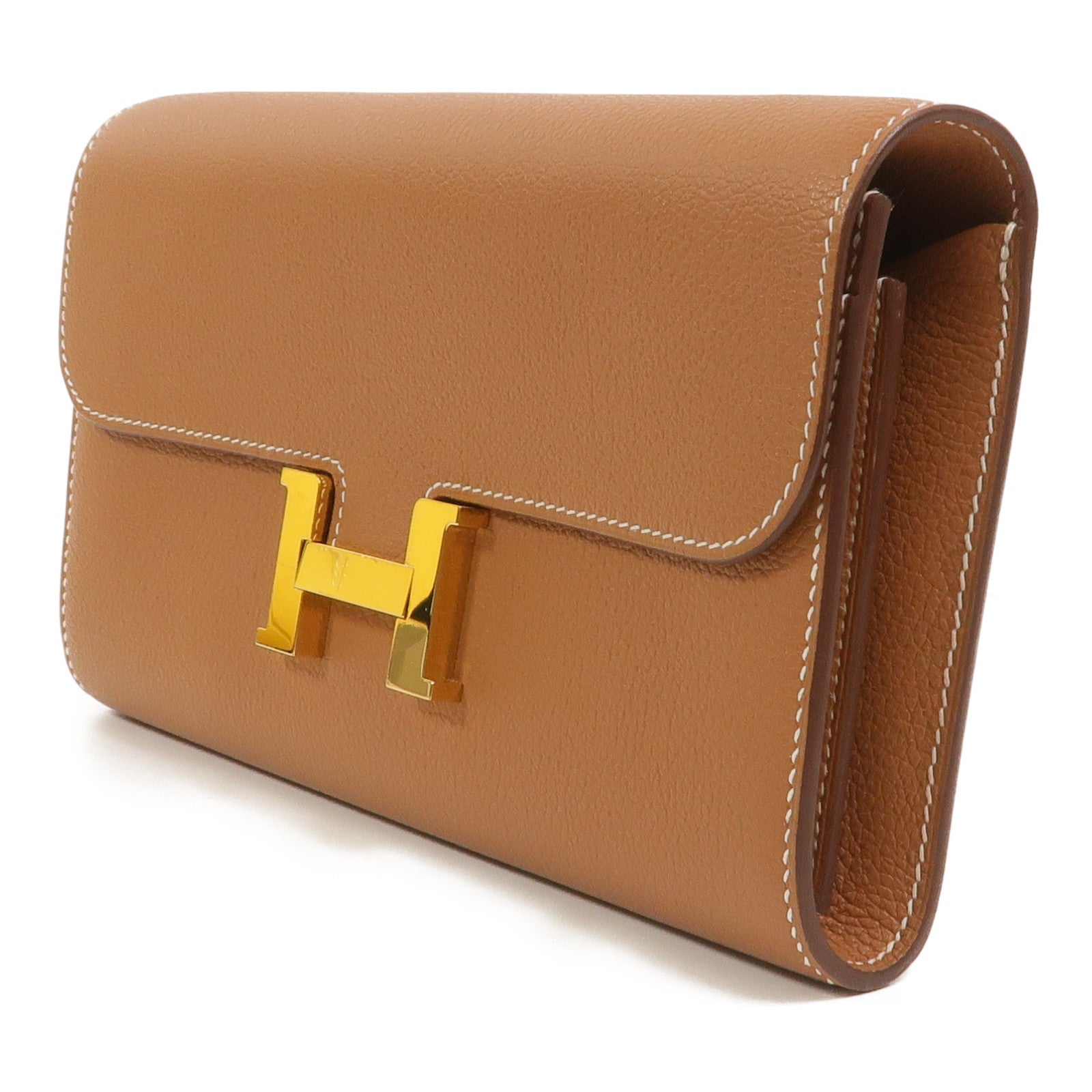 HERMES Evercolor皮革Constance To Go肩背袋Gold