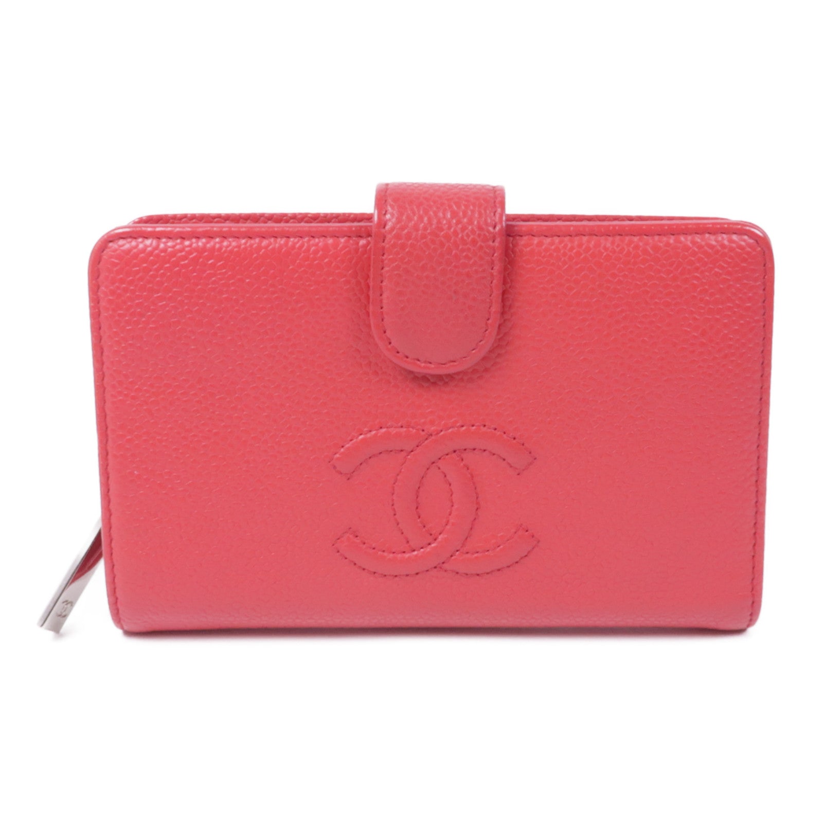 CHANEL 牛皮皮革Wallet銀扣錢包
