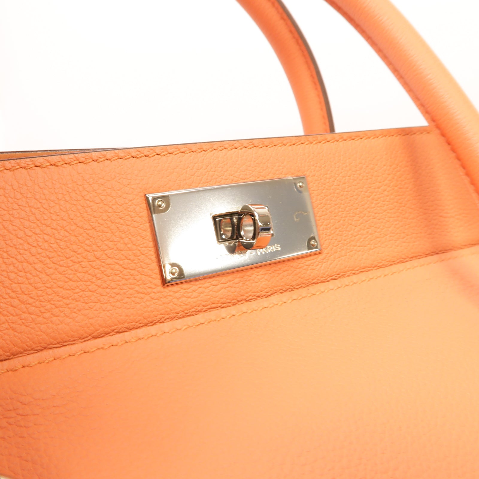 HERMES 【激減優惠】Evercolor皮革ToolBox 26 Shoulder Bag銀扣手挽肩背兩用袋粉紅色