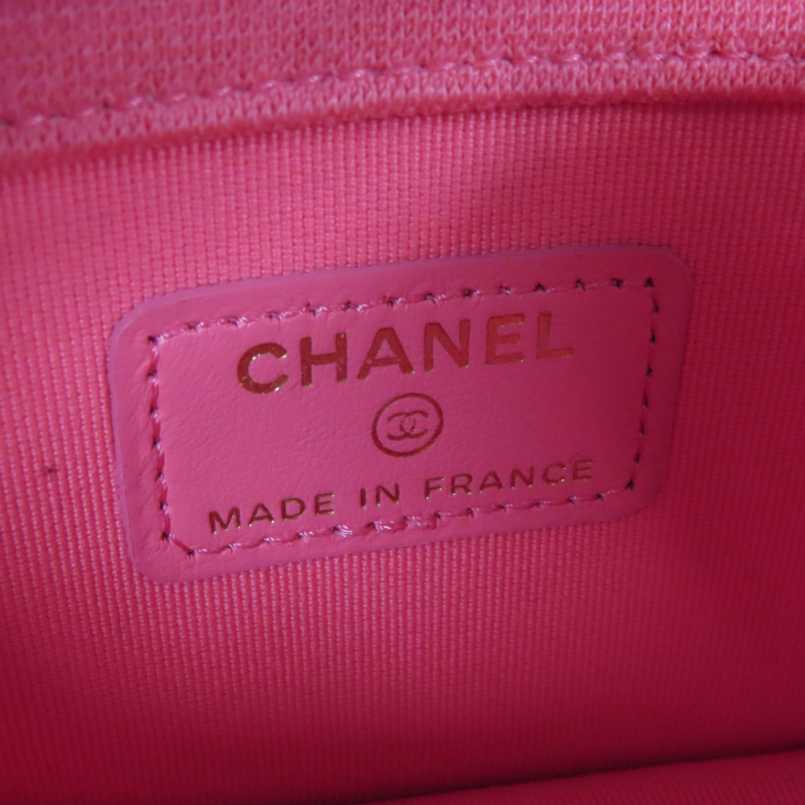 CHANEL 【激減優惠】菱格帆布Chain Shoulder金扣鏈帶肩背袋紅色