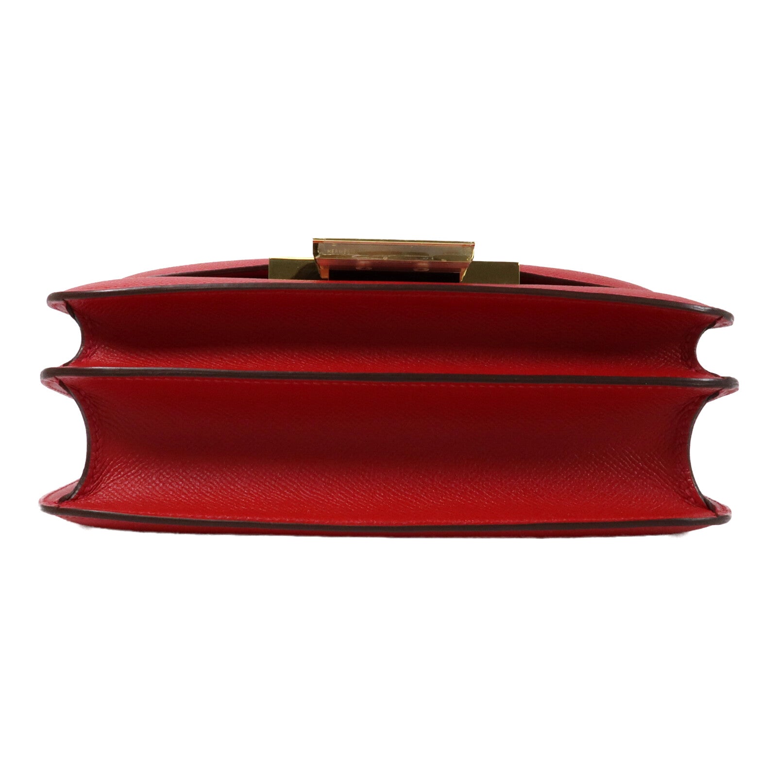 HERMES Epsom皮革Constance 24金扣肩背袋Rouge Casaque