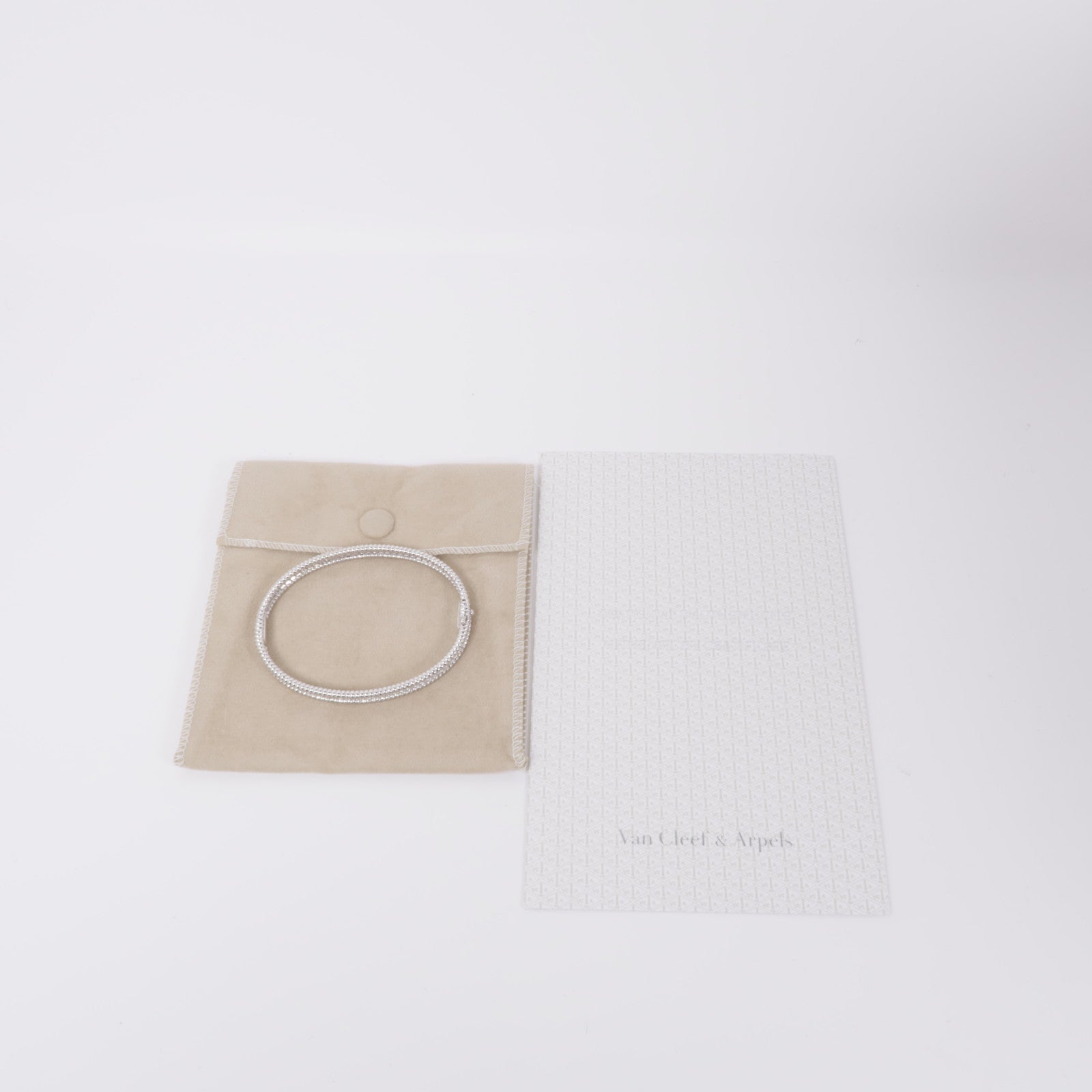Van Cleef & Arpels 【激減優惠】18k白金Perlee Diamond Bangle手鐲