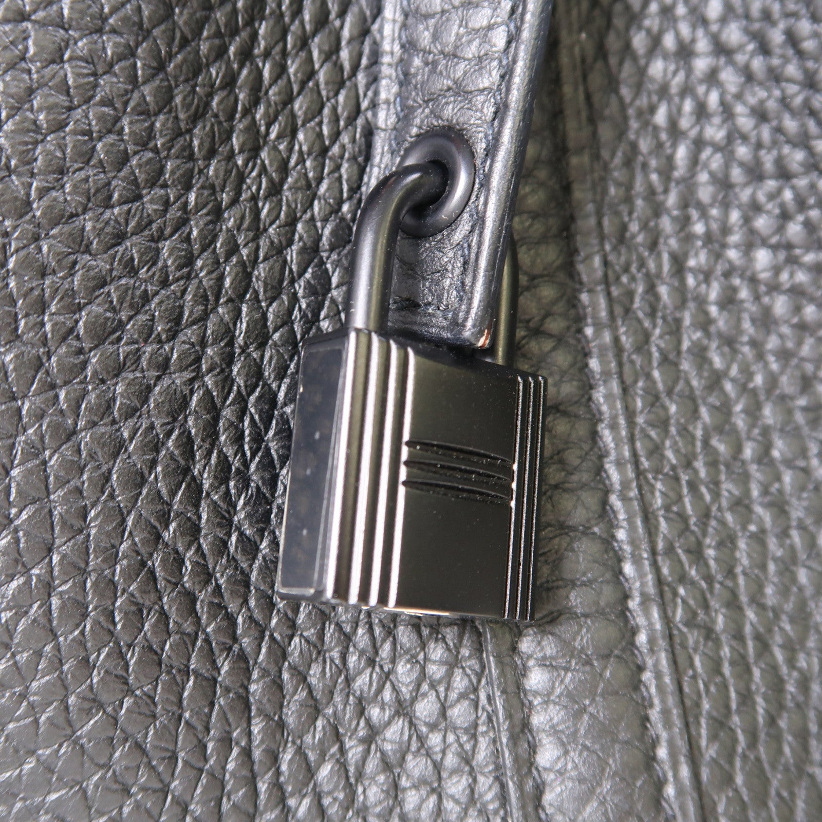 HERMES Clemence皮革Picotin PM銀扣手挽袋So Black/黑色