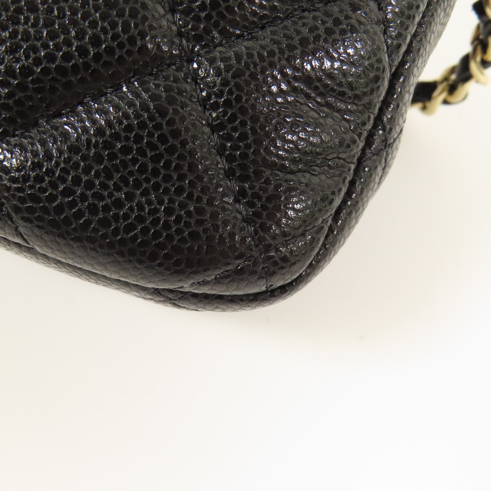 CHANEL 牛皮皮革Chain Shoulder金扣鏈帶肩背袋