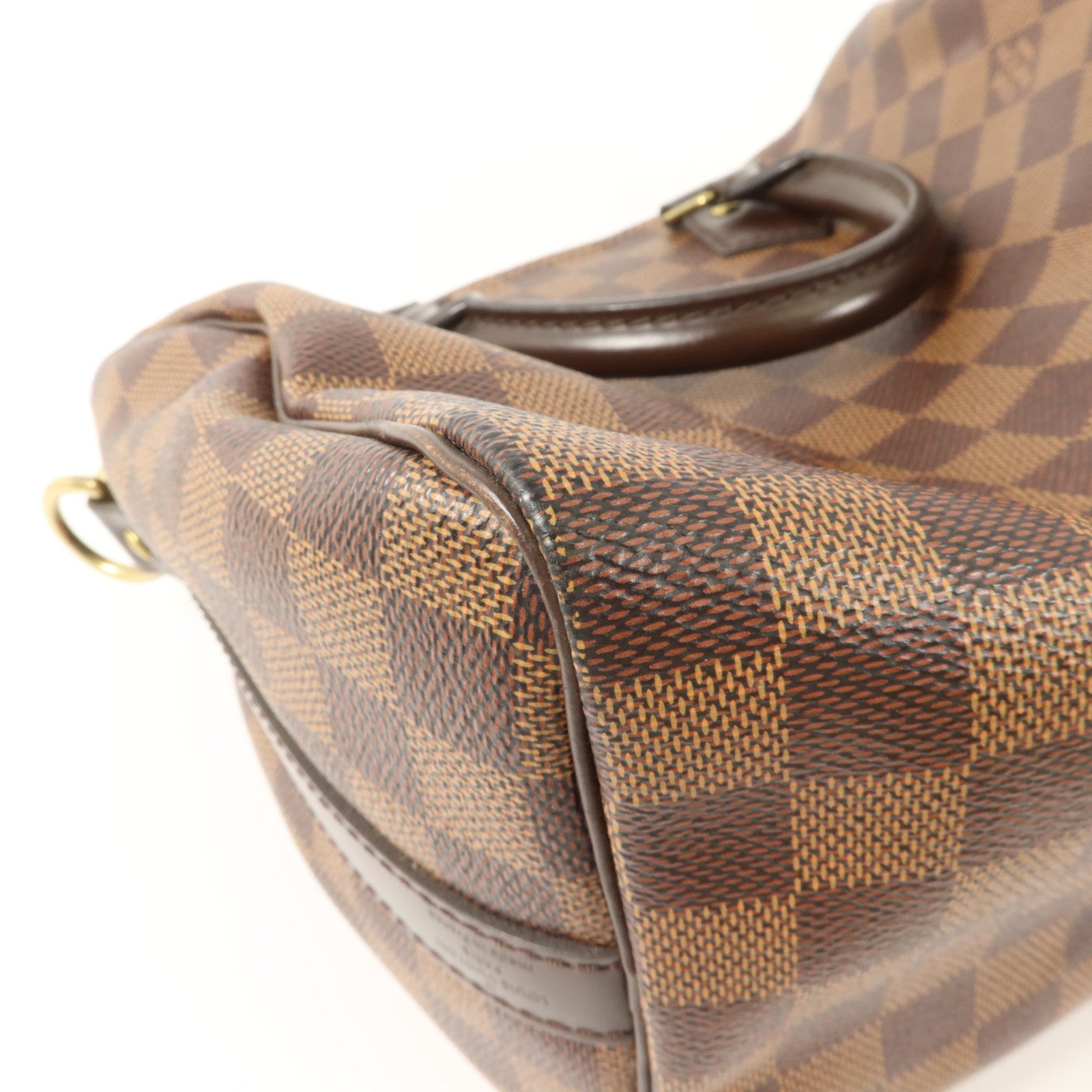 LOUIS VUITTON Damier Speedy Bandouliere 25金扣手挽肩背兩用袋棕色