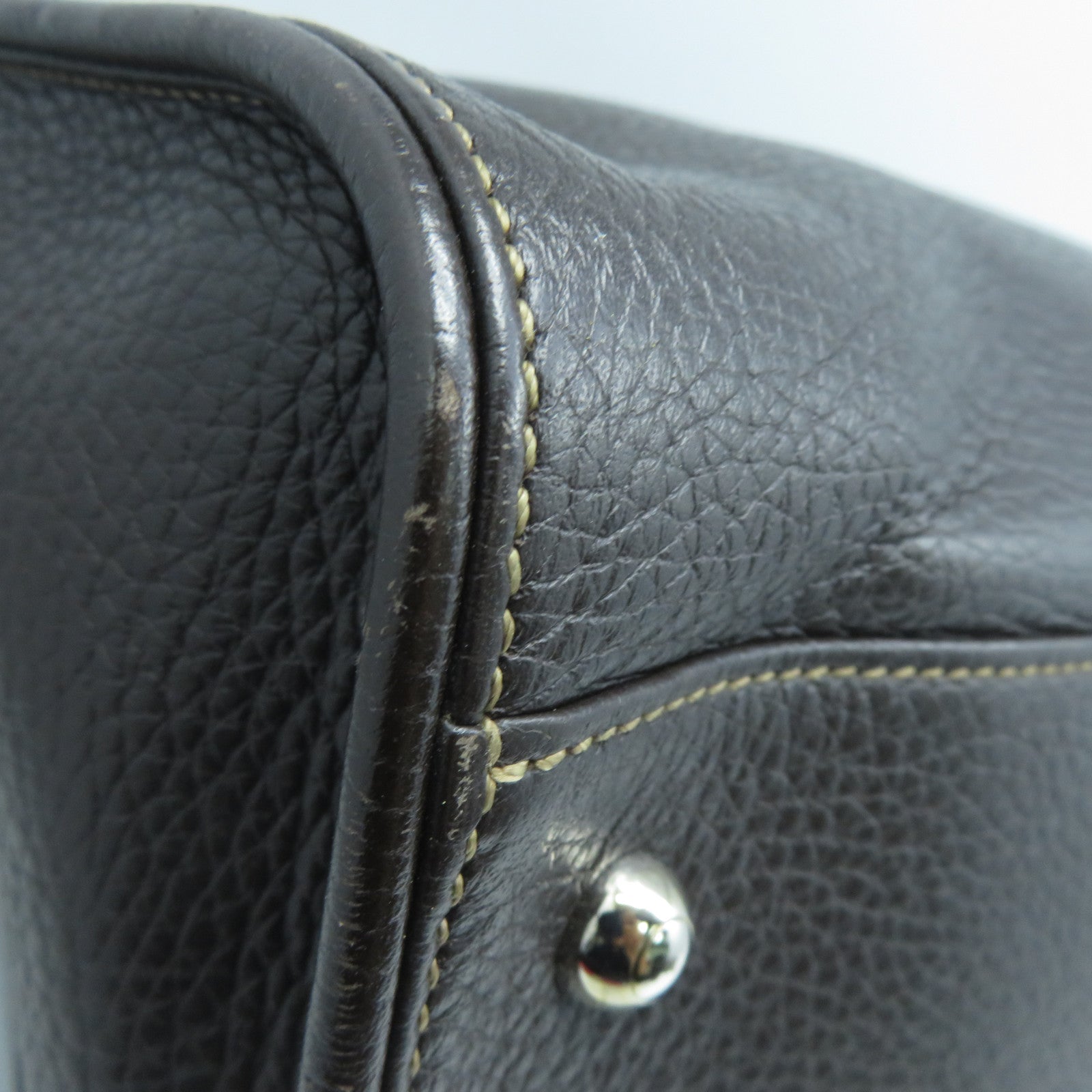 TOD’S 【清倉大減價】牛皮皮革Shoulder Bag銀扣肩背袋啡色