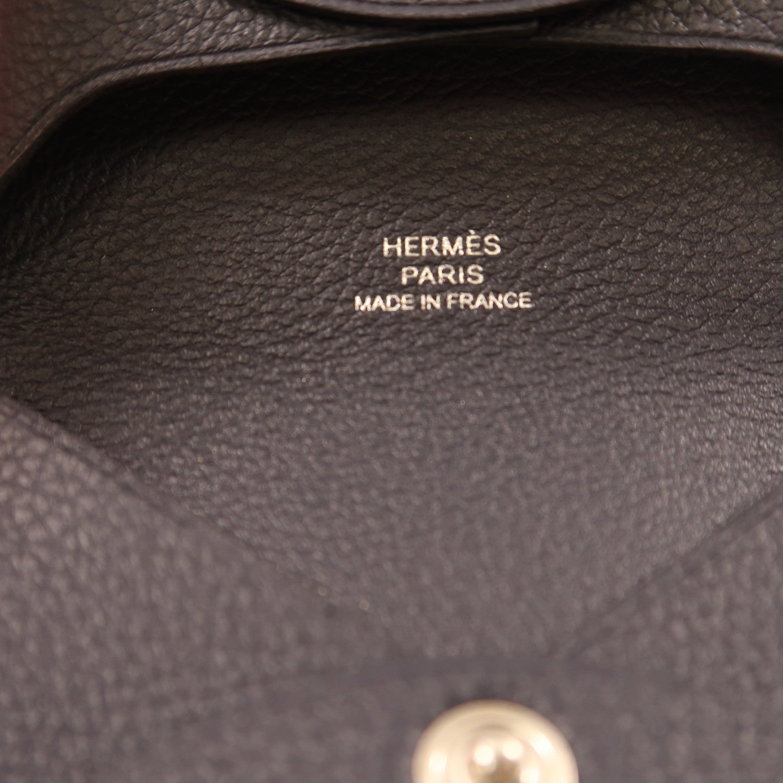 HERMES 【激減優惠】Clemence皮革Change Purse銀扣零錢包Navy