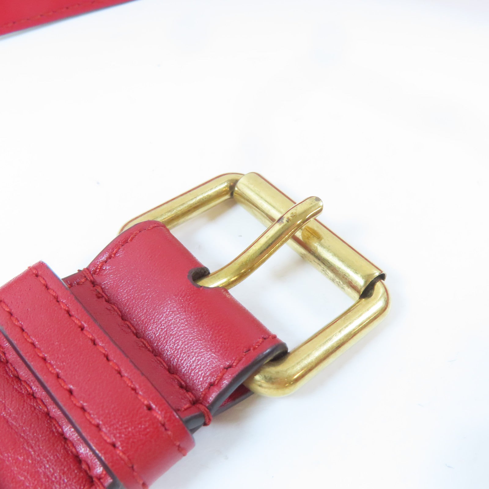 GUCCI 【激減優惠】牛皮皮革GG Marmont金扣腰包紅色