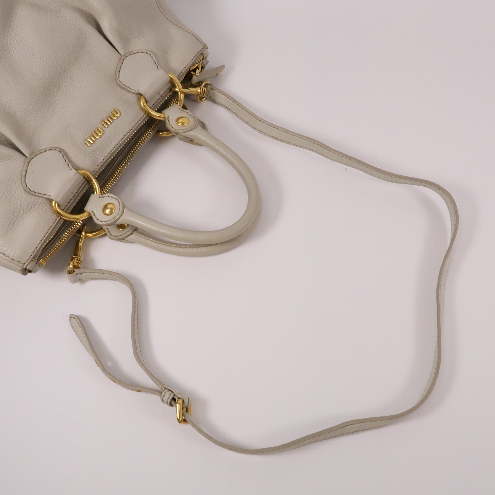 Miu Miu 牛皮皮革2 Way Shoulder手挽肩背兩用袋