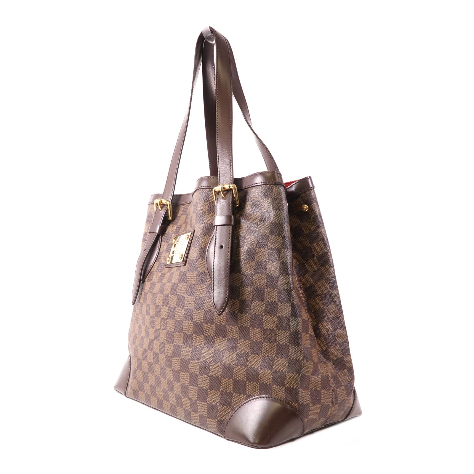 LOUIS VUITTON Damier Hampstead MM金扣手挽袋