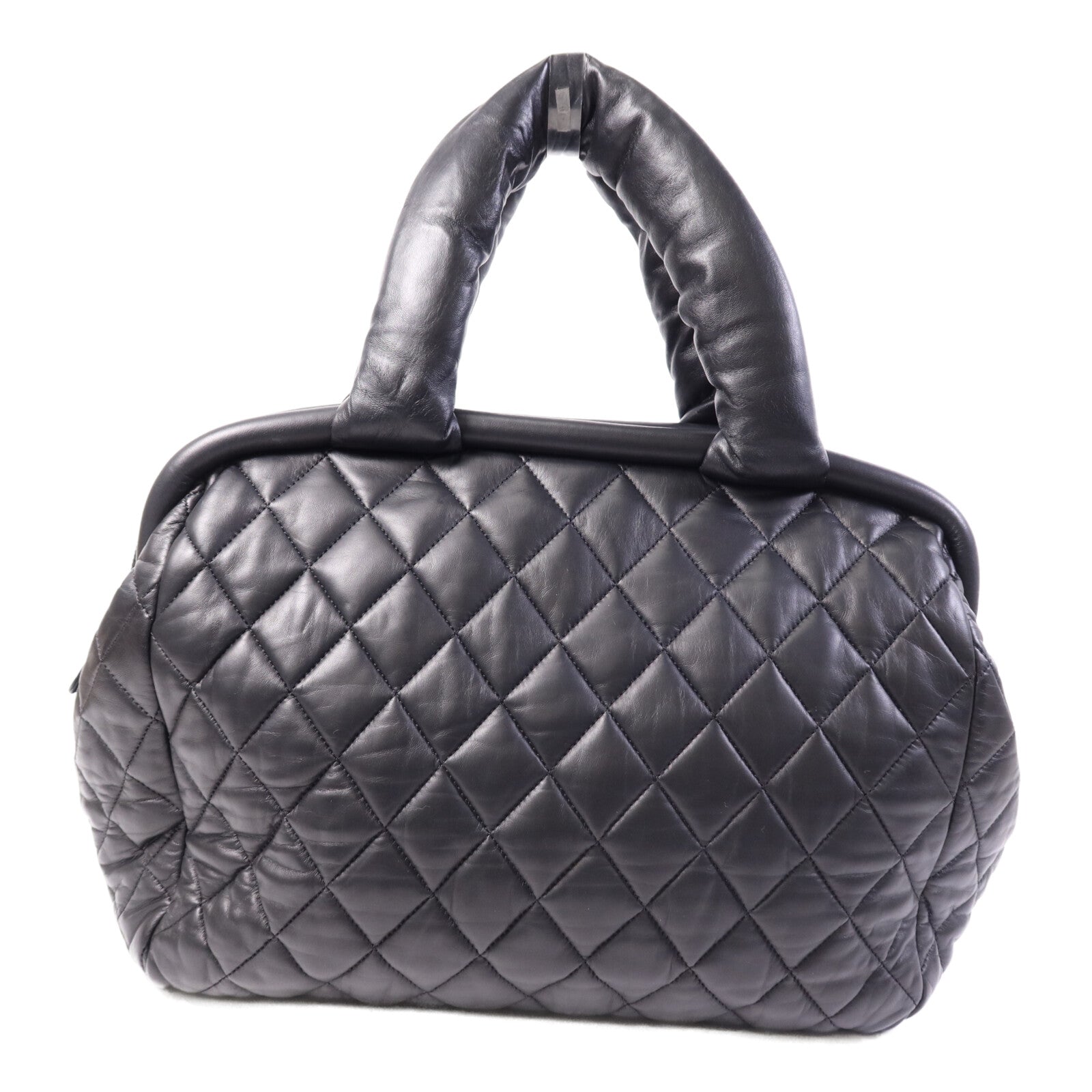 CHANEL 牛皮皮革Coco Cocoon銀扣手挽袋