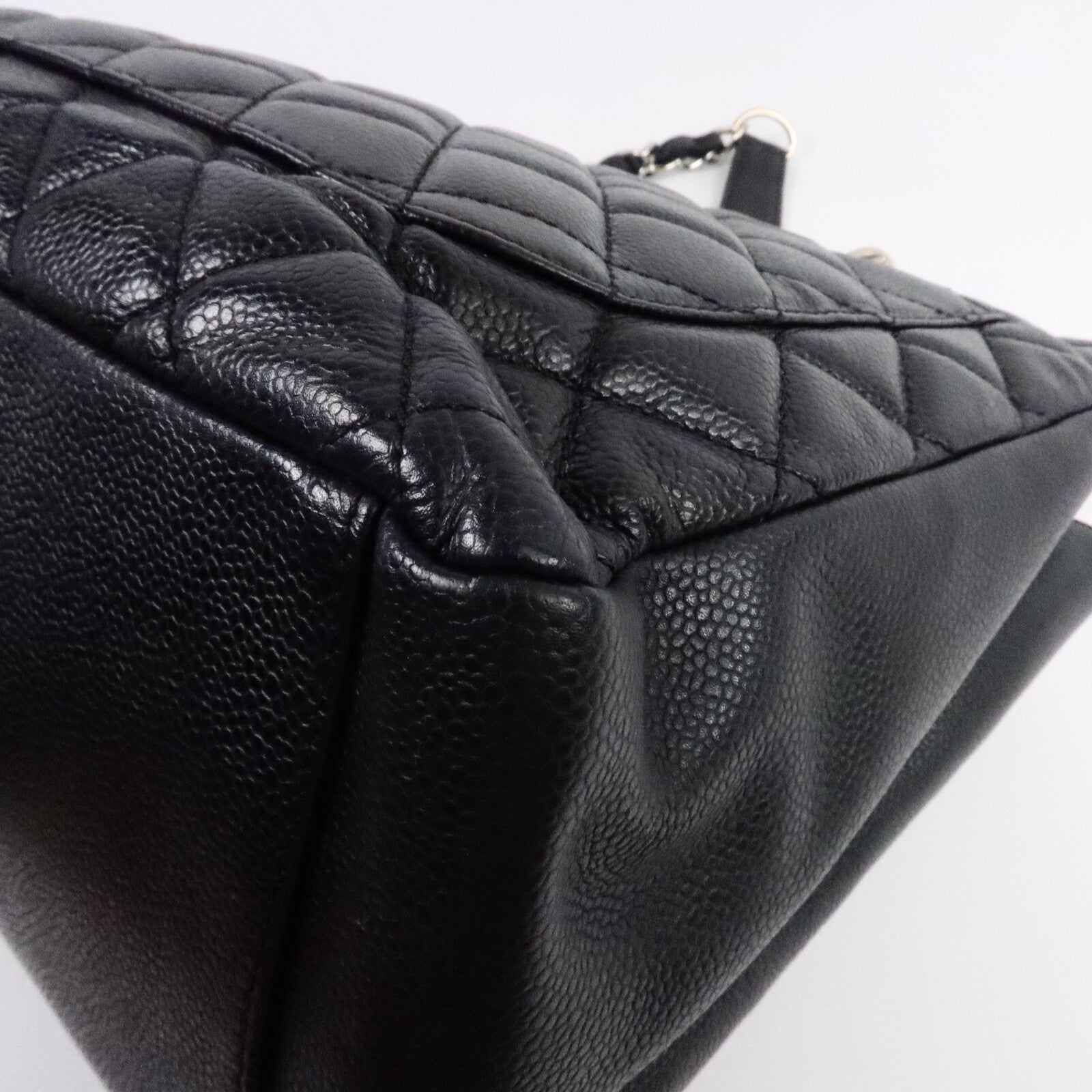 CHANEL 牛皮皮革GST Grand Shopping Tote Bag鏈帶肩背袋