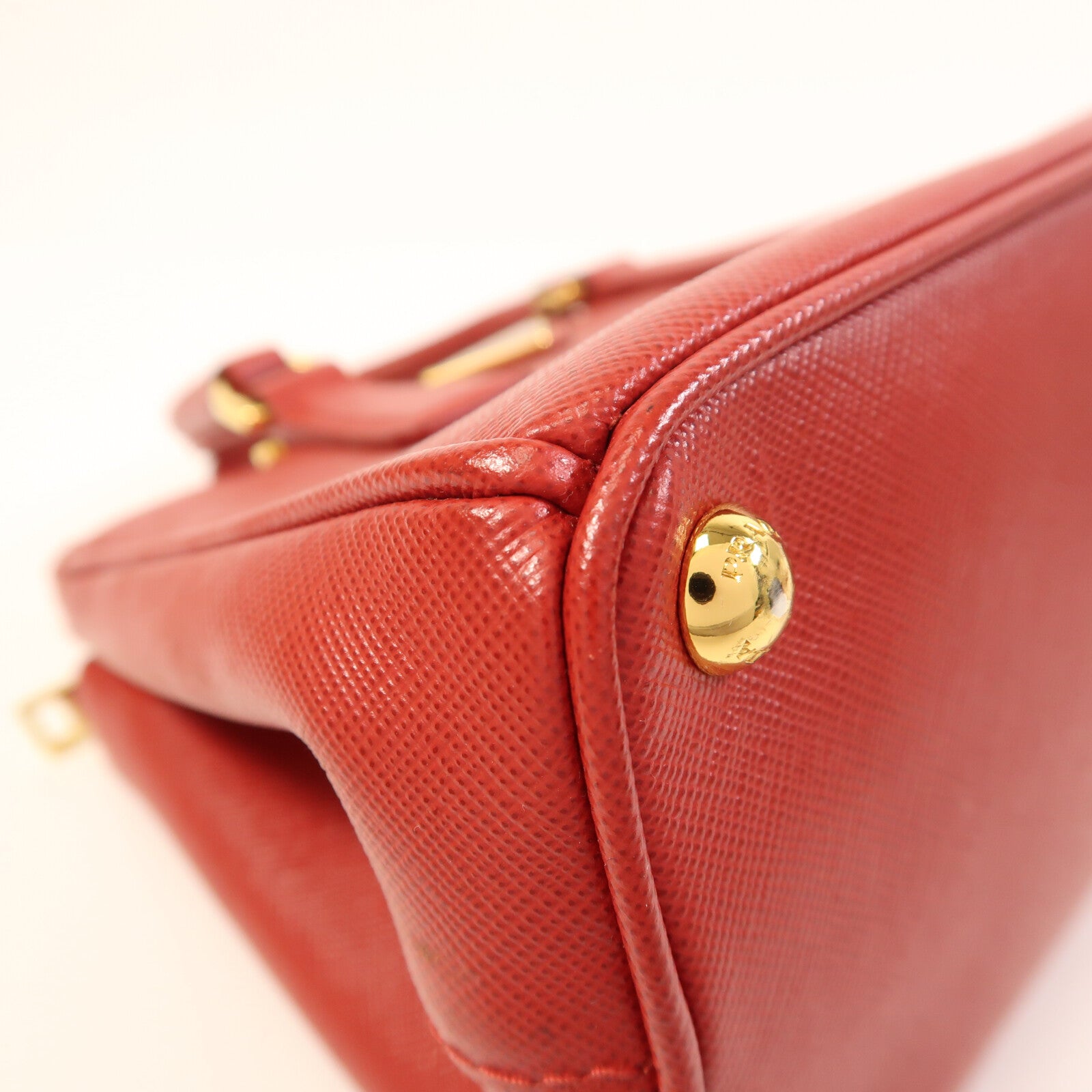 PRADA Saffiano皮革2 Way Shoulder金扣手挽肩背兩用袋