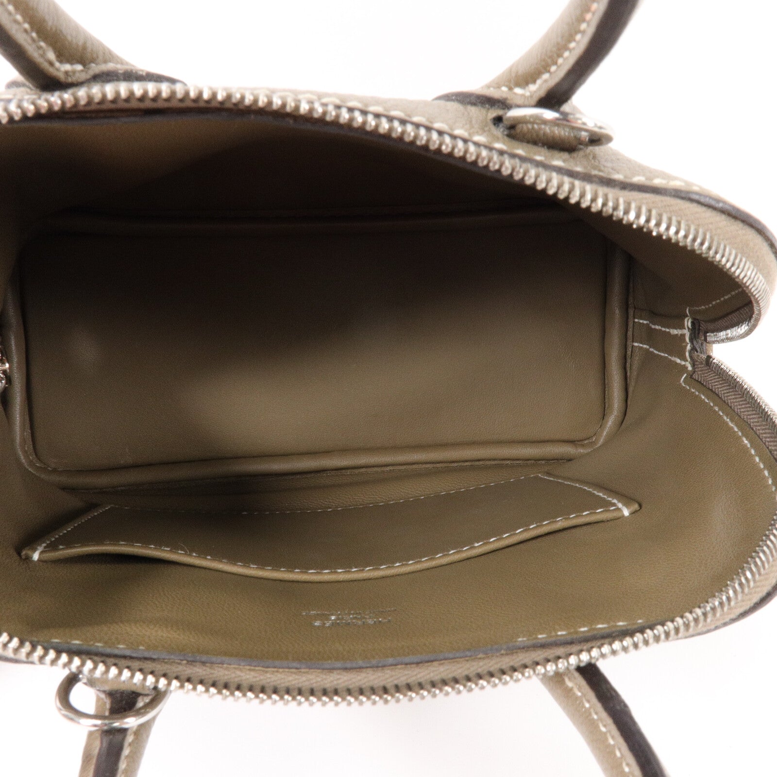 HERMES Chevre皮革Mini Bolide手挽肩背兩用袋Etoupe