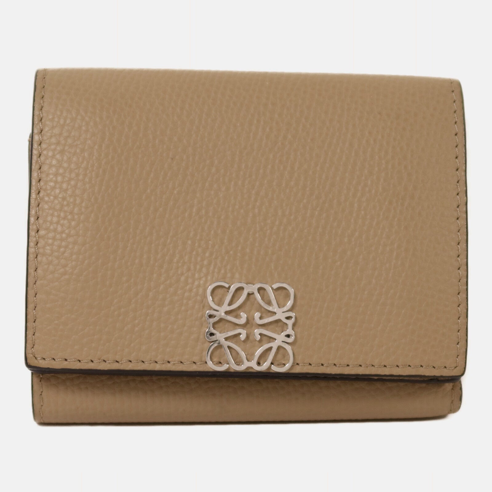 LOEWE 牛皮皮革Wallet銀扣錢包