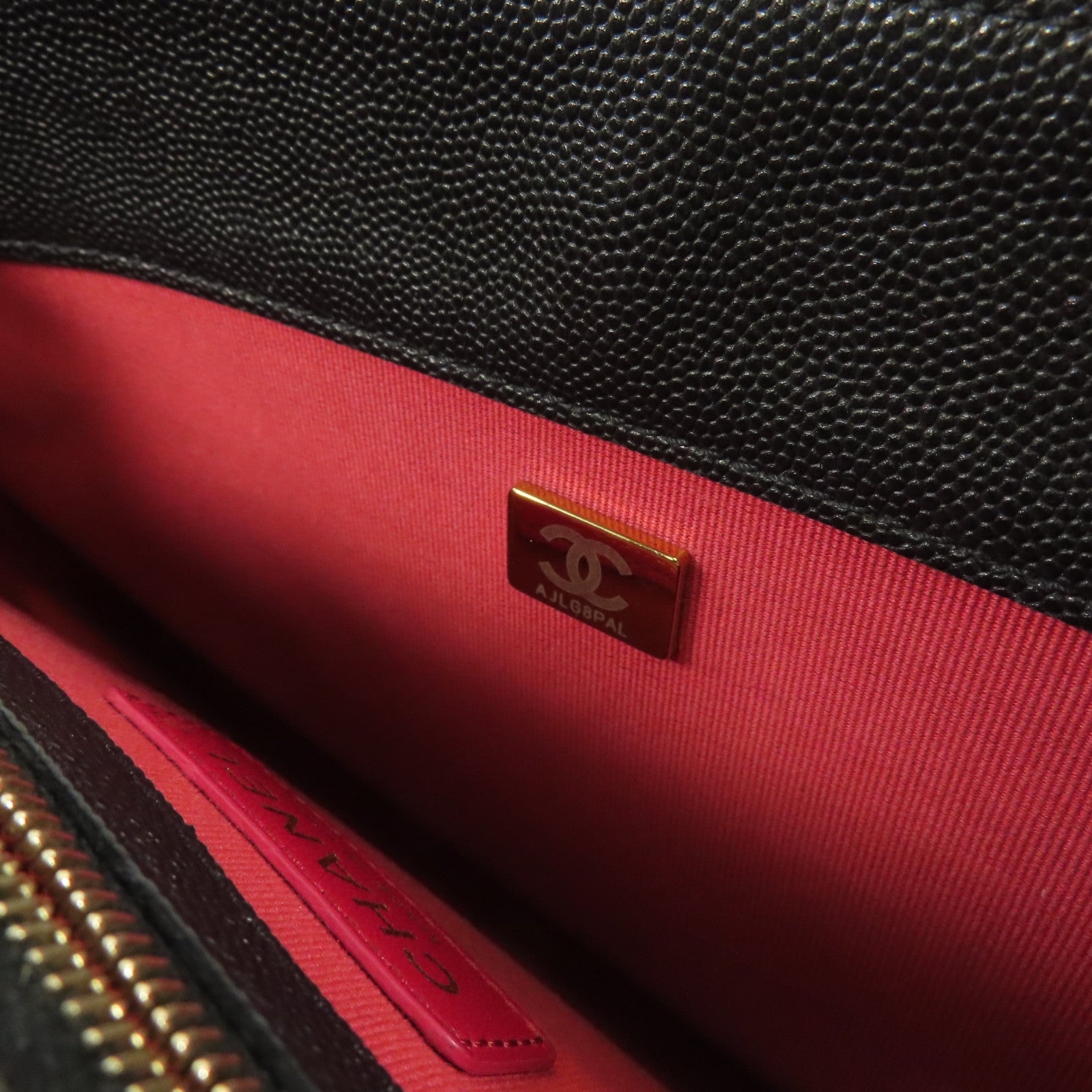 CHANEL 牛皮皮革Chain Shoulder金扣手挽肩背兩用袋