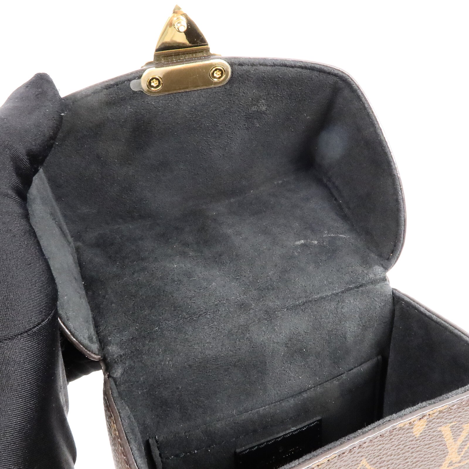 LOUIS VUITTON Monogram/Monogram Reverse Camera Box金扣鏈帶手挽肩背兩用袋
