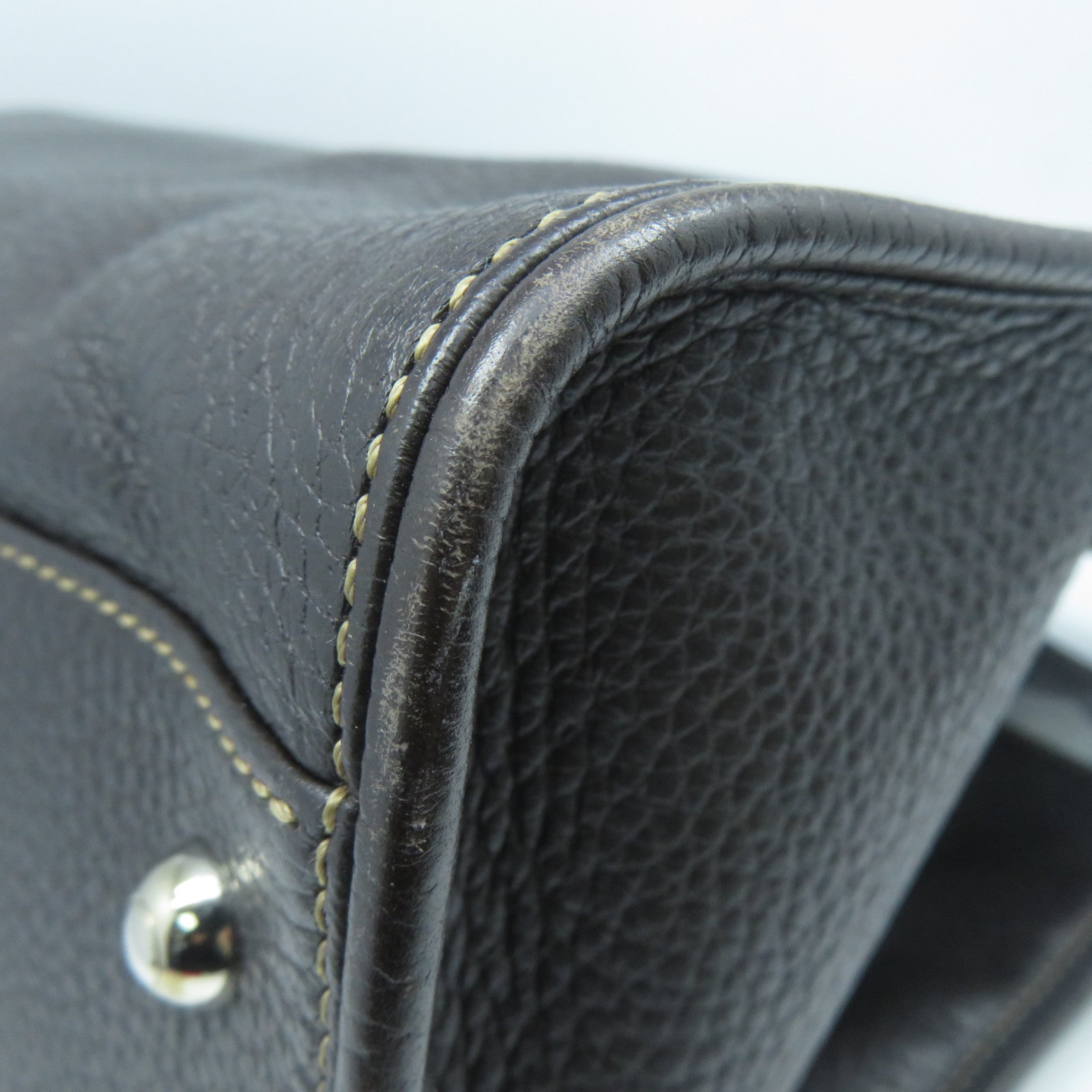 TOD’S 【清倉大減價】牛皮皮革Shoulder Bag銀扣肩背袋啡色