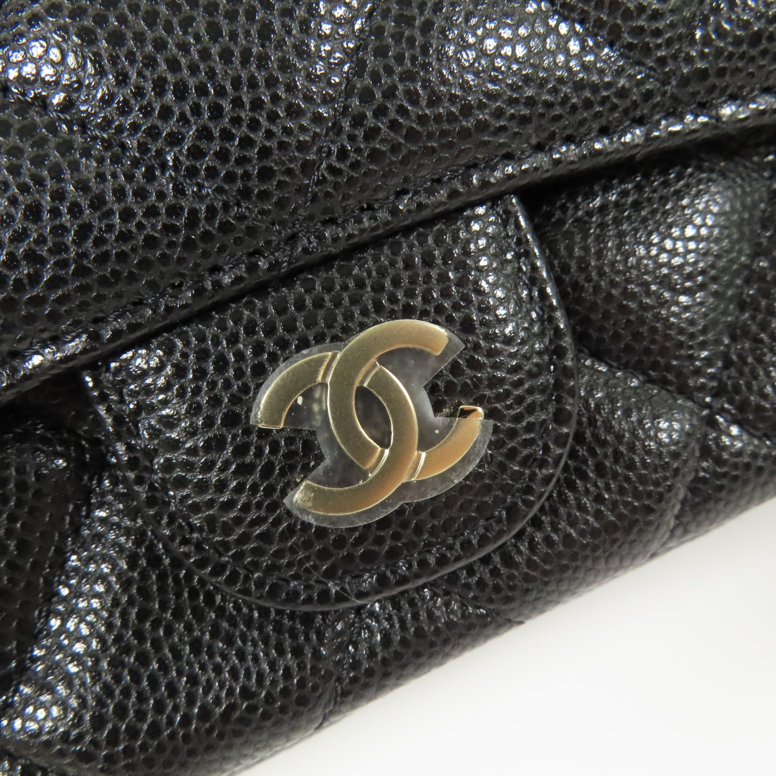 CHANEL 牛皮皮革Chain Shoulder金扣鏈帶肩背袋