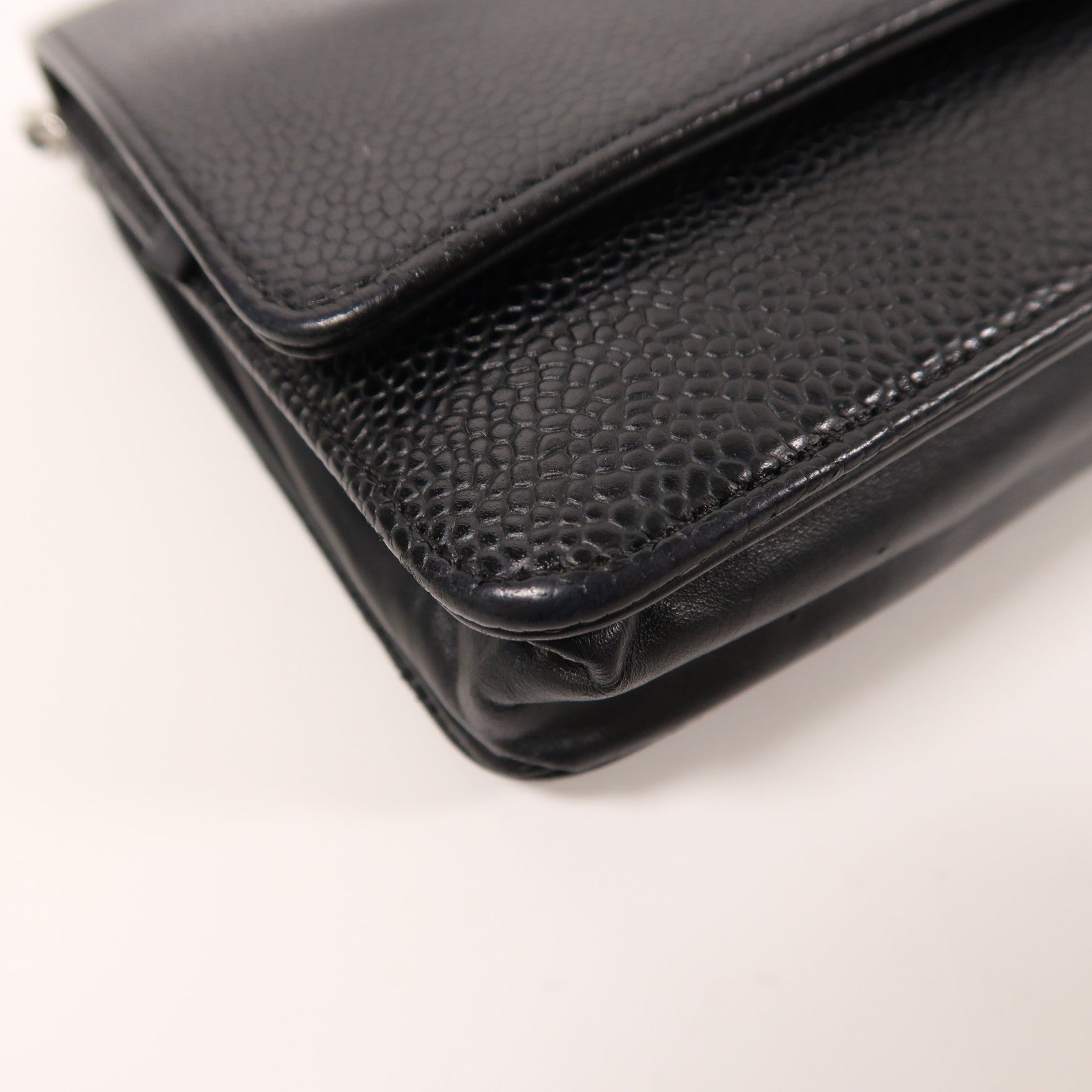 CHANEL 牛皮皮革Chain Shoulder銀扣鏈帶肩背袋