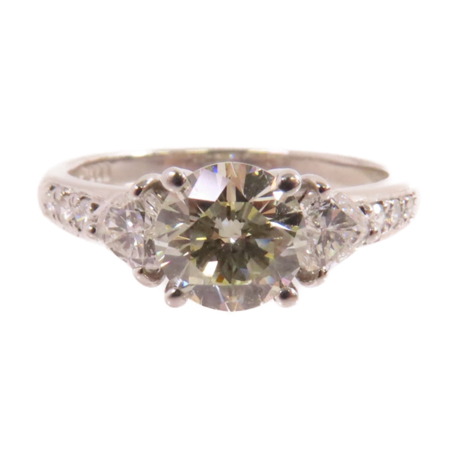 JEWELRY PT900鉑金/1.025ct鑚石/0.49ct鑽石Diamond Ring戒指US#6.25