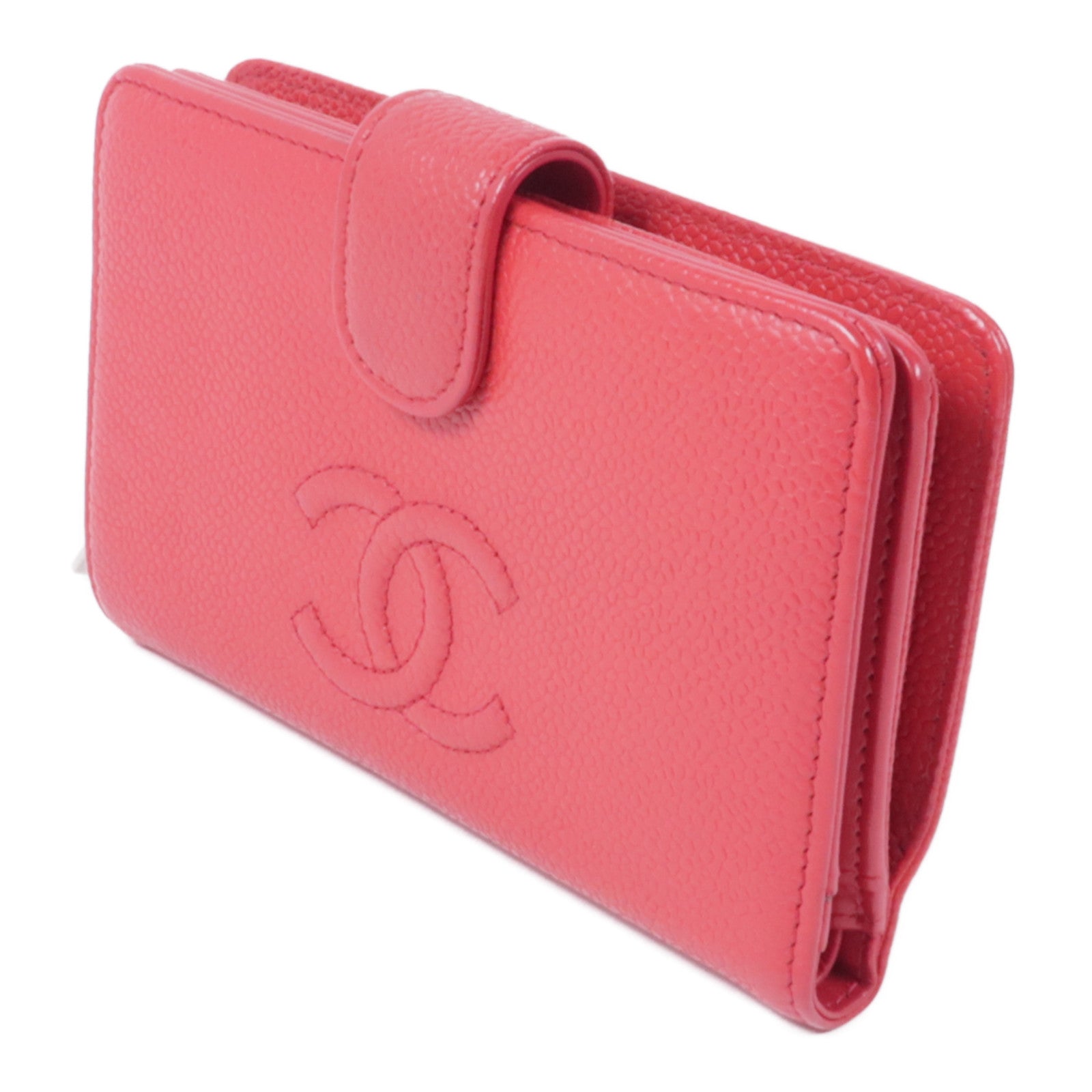 CHANEL 牛皮皮革Wallet銀扣錢包
