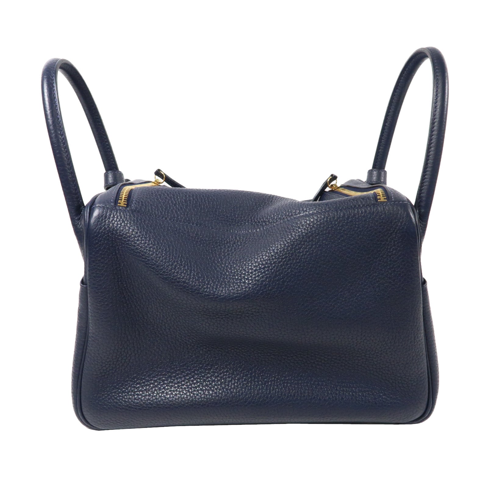 HERMES 【激減優惠】Clemence皮革Lindy 30金扣手挽肩背兩用袋Bleu Nuit/午夜藍色