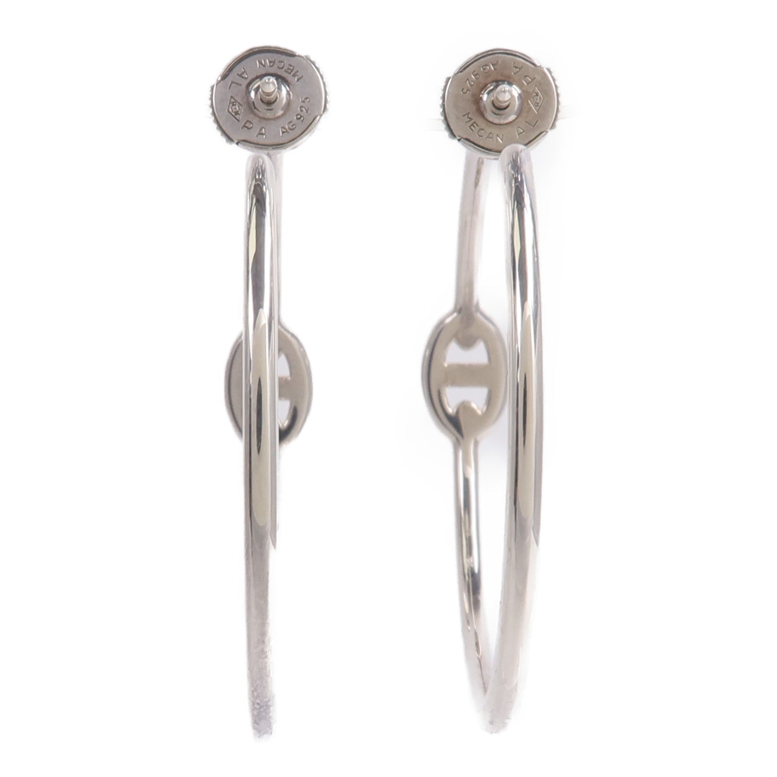 HERMES 925純銀Chaine d'Ancre Enchainee Earrings耳環