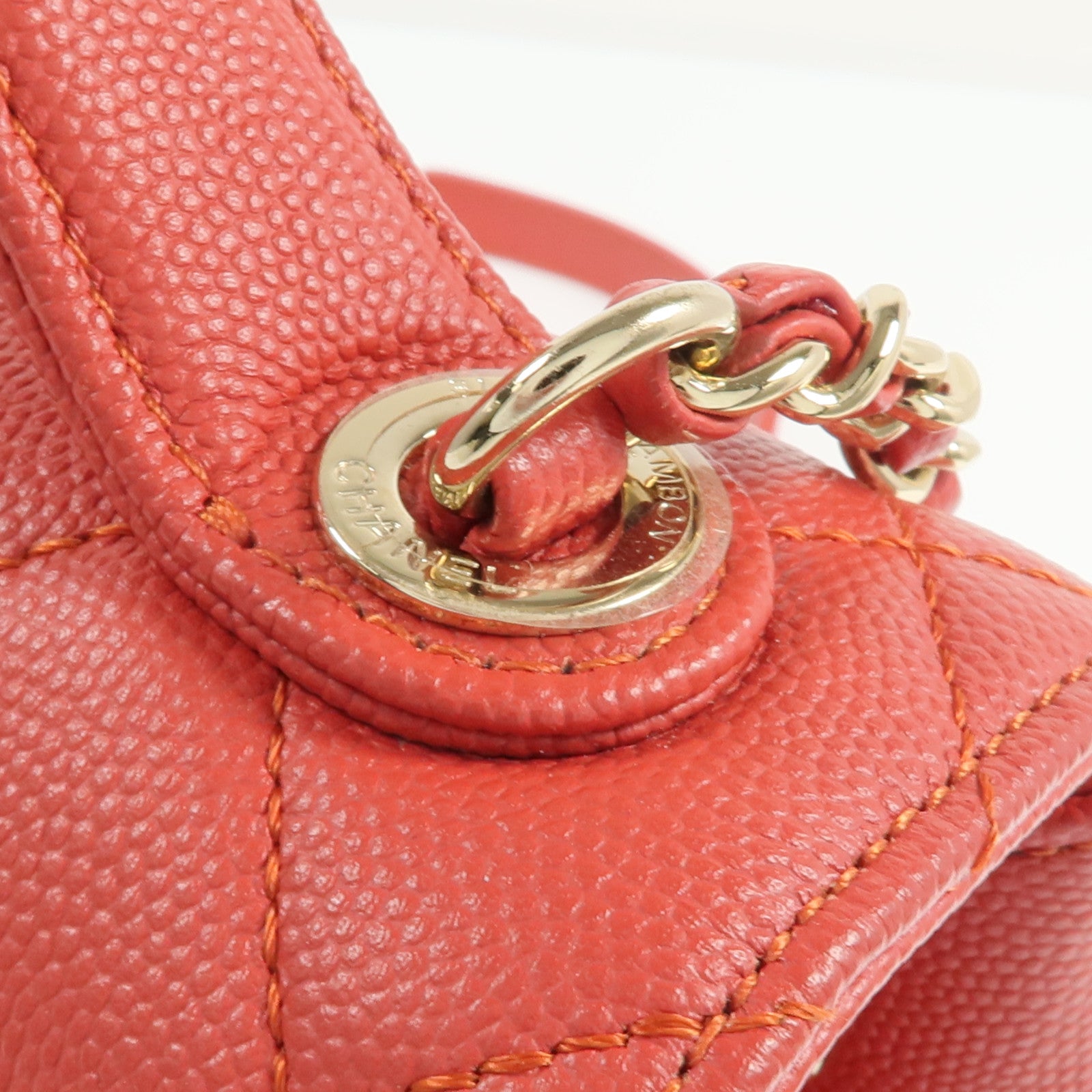 CHANEL 牛皮皮革2way Chain Shoulder Bag金扣手挽肩背兩用袋
