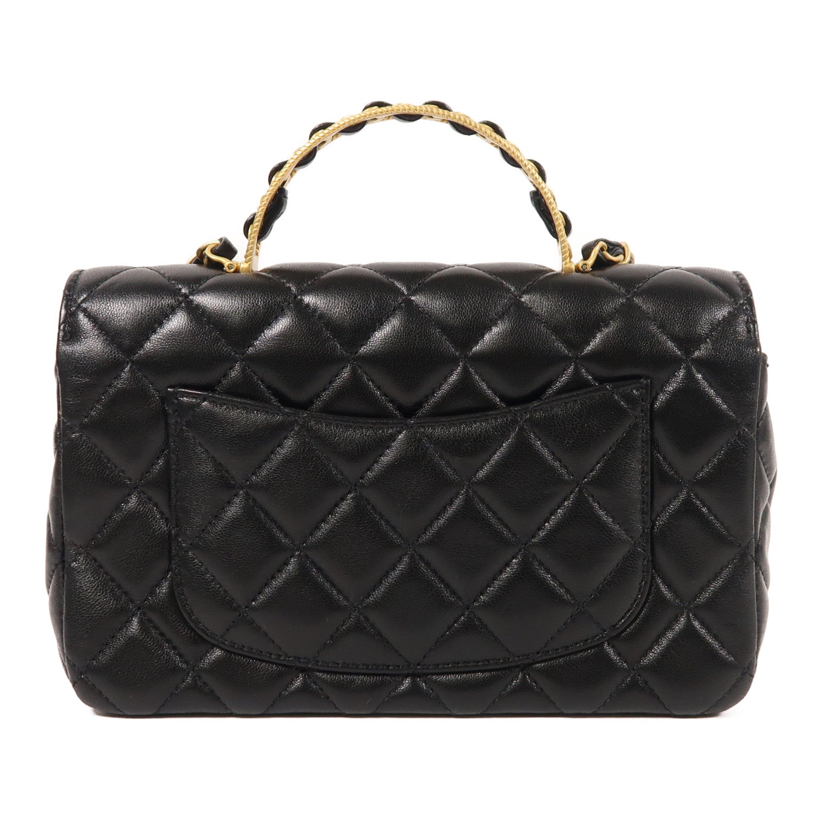CHANEL 牛皮皮革2 Way Shoulder金扣手挽肩背兩用袋
