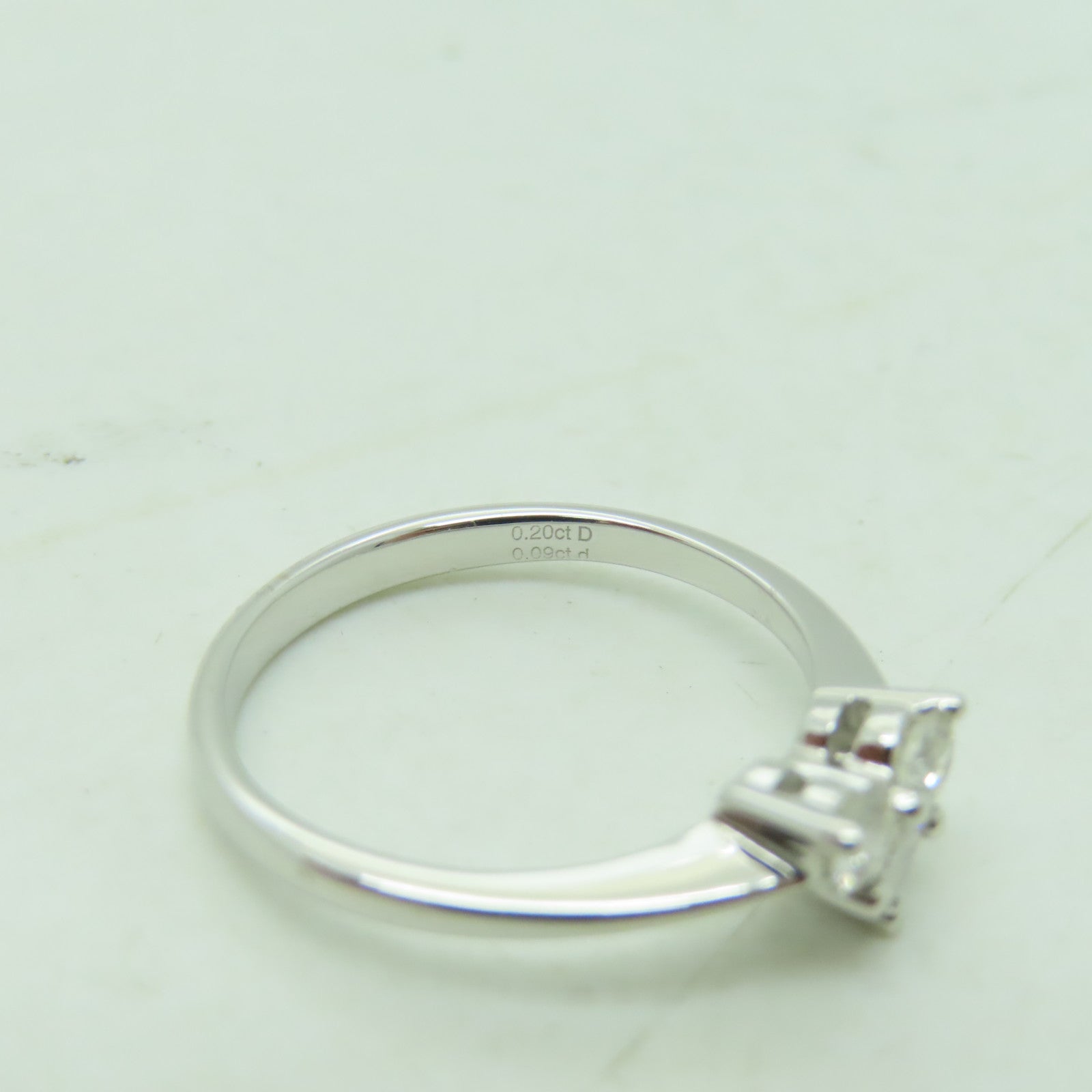 JEWELRY 【激減優惠】K18白金Ring0.20ct/0.09ct 鑽石戒指US#5
